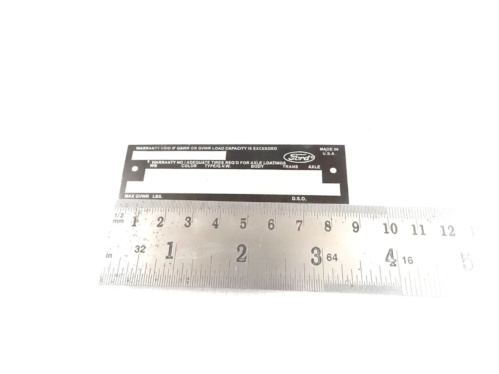 DATA PLATE FITS TO VINTAGE CLASSIC FORD BRONCO 1950'S #V401-8