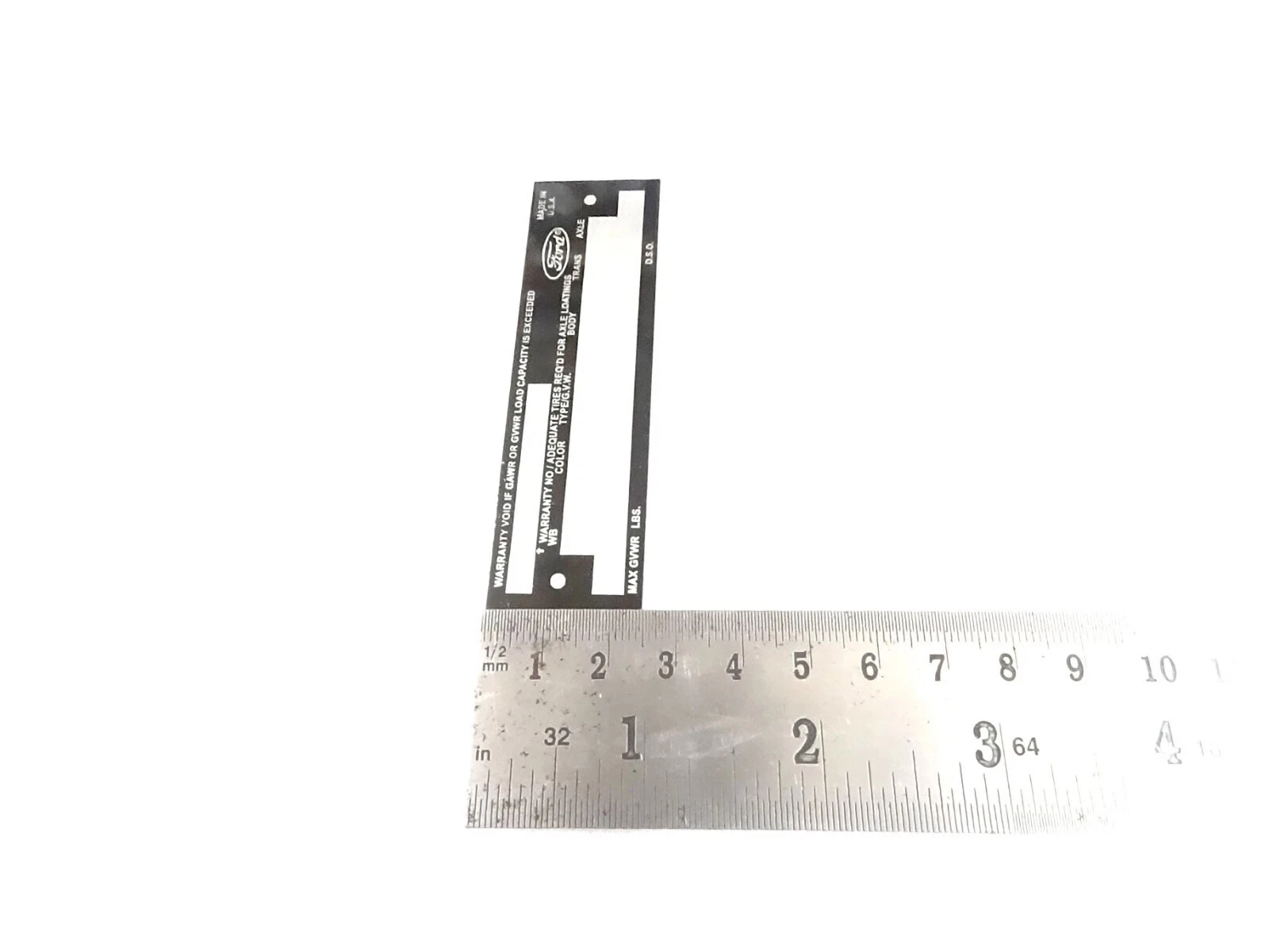 DATA PLATE FITS TO VINTAGE CLASSIC FORD BRONCO 1950'S #V401-8