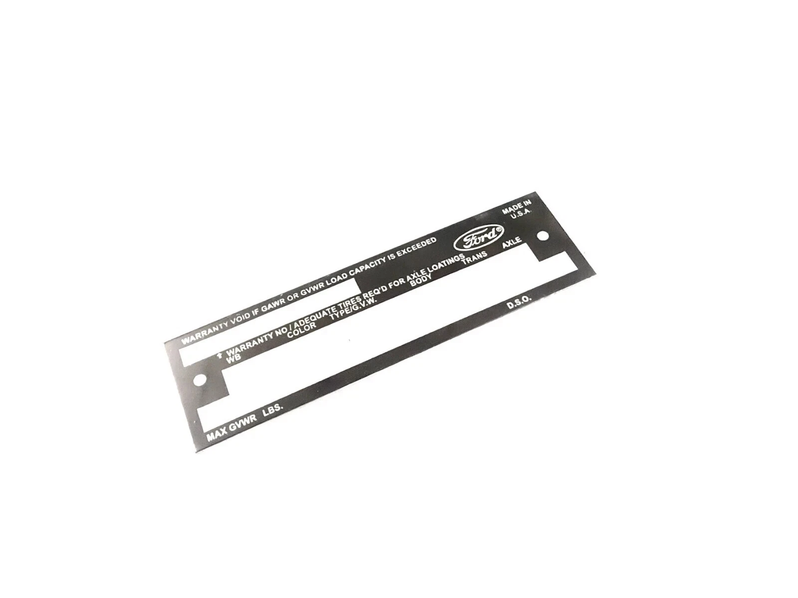 DATA PLATE FITS TO VINTAGE CLASSIC FORD BRONCO 1950'S #V401-8