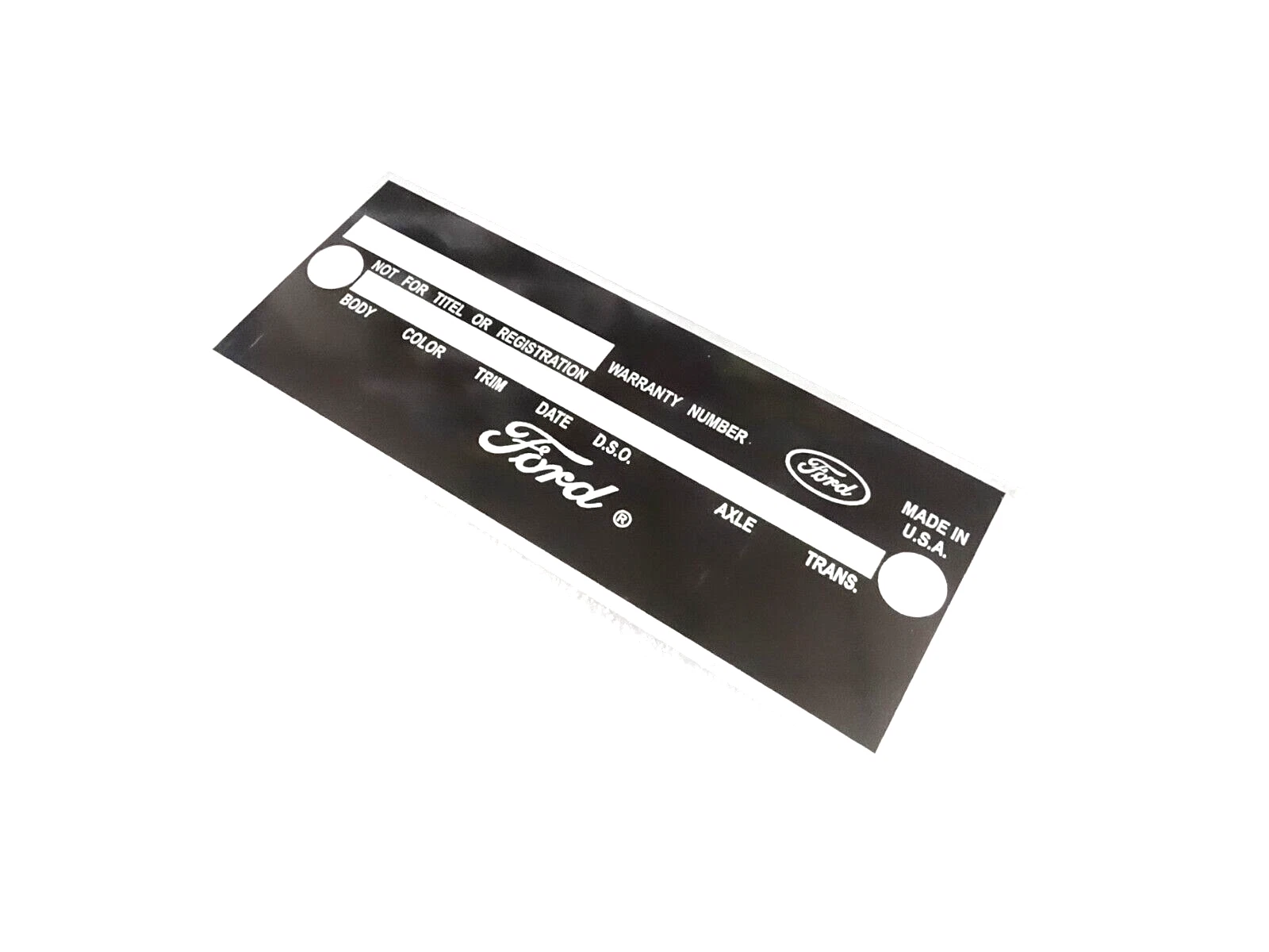 DATA PLATE FITS TO FORD FAIRLANE MUSTANG 1966-67 (DOOR) #V396-8