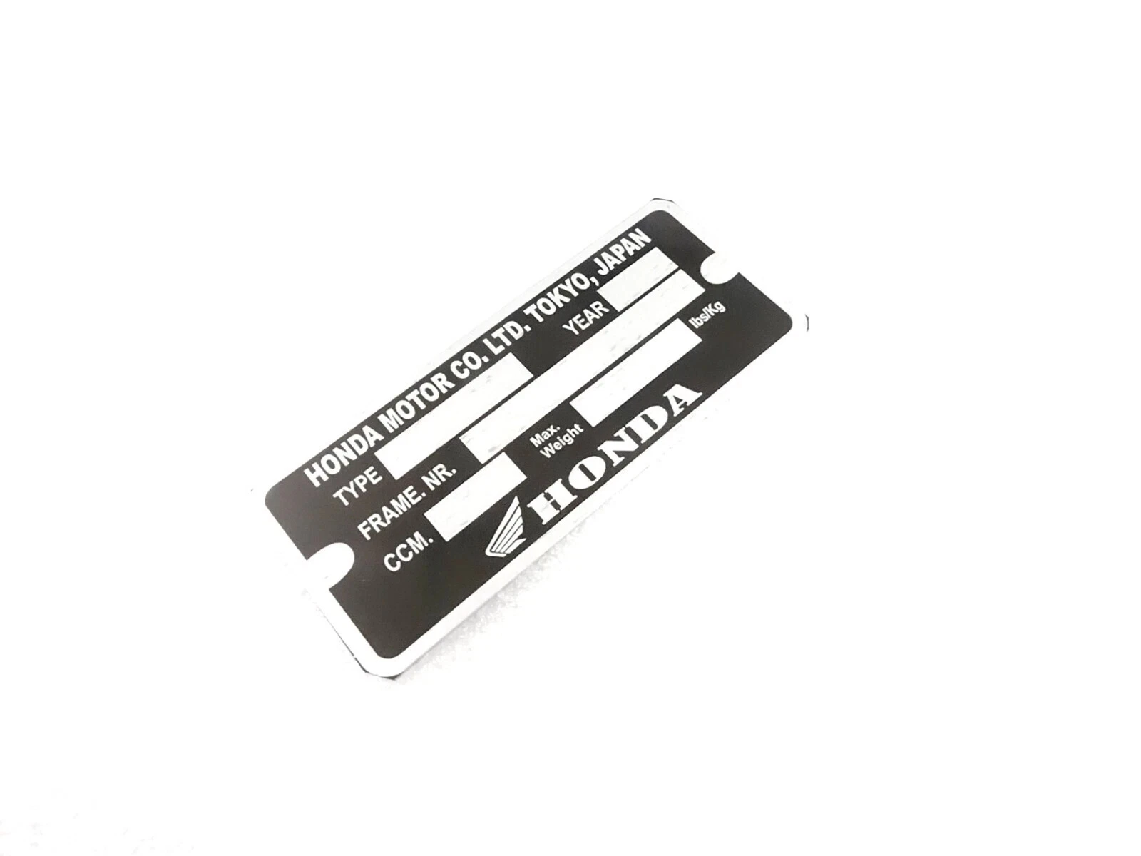 DATA PLATE BLANK FITS TO VINTAGE CLASSIC HONDA #V448-8