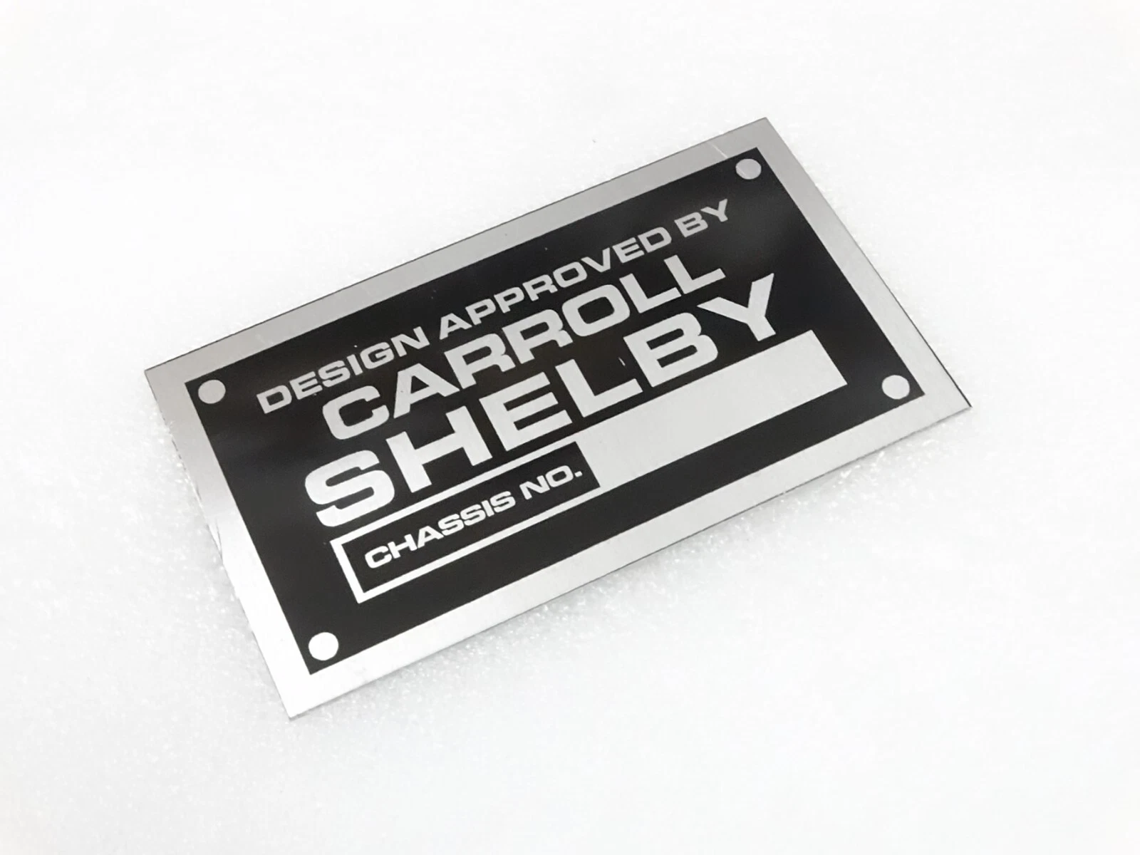 DATA PLATE FITS TO VINTAGE CARROLL SHELBY DESIGN APPROVED #V211-7