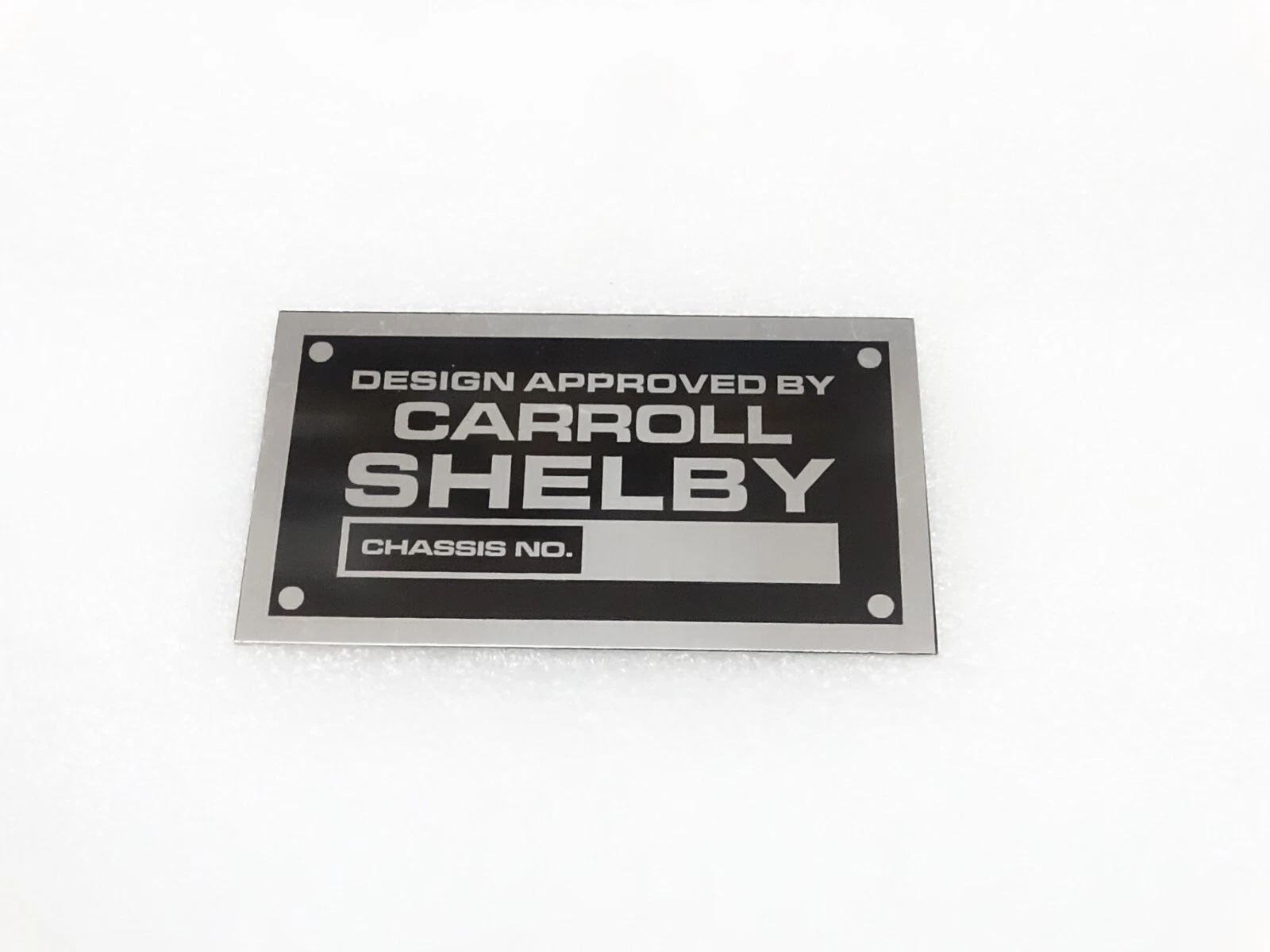 DATA PLATE FITS TO VINTAGE CARROLL SHELBY DESIGN APPROVED #V211-7