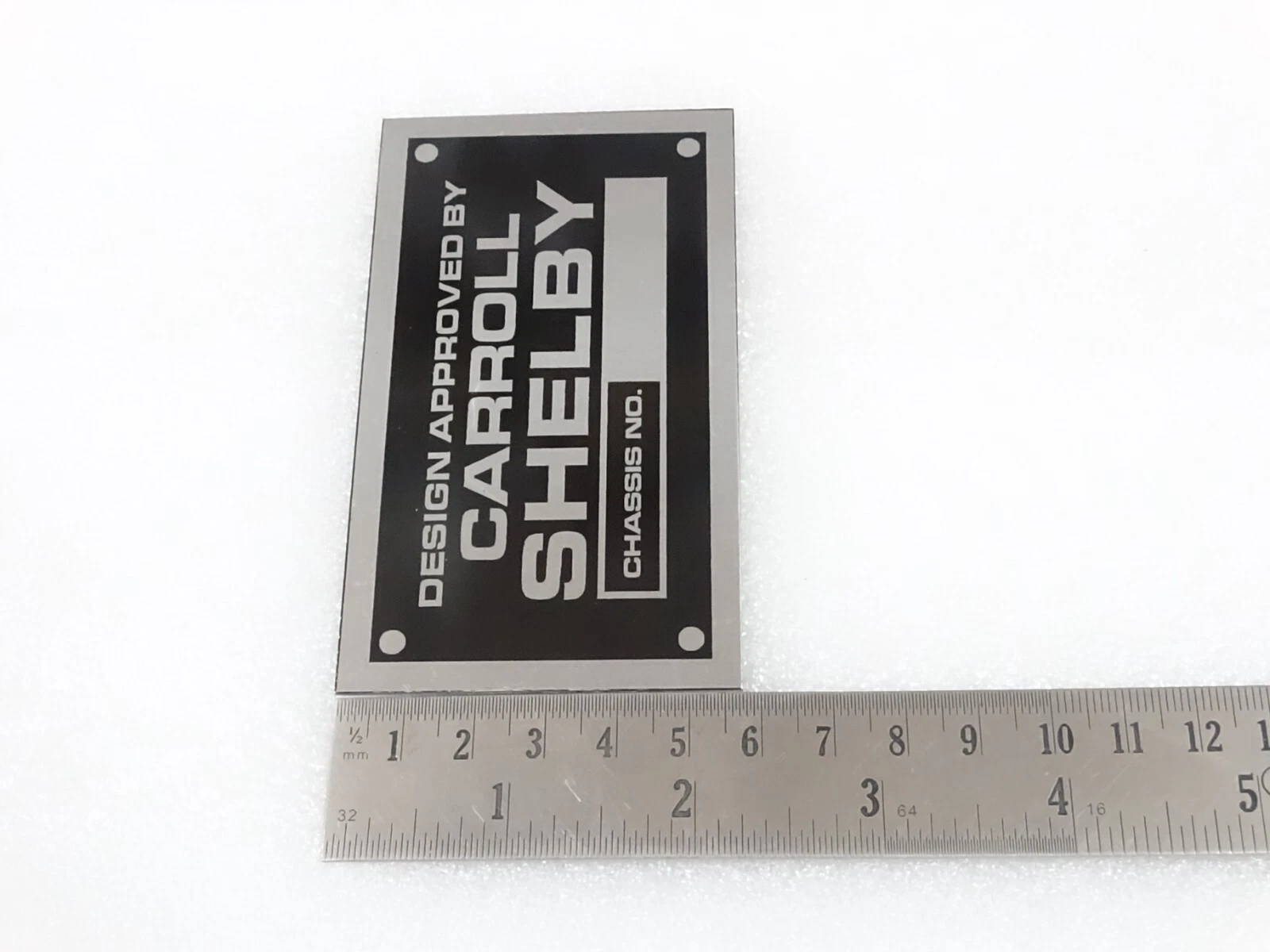 DATA PLATE FITS TO VINTAGE CARROLL SHELBY DESIGN APPROVED #V211-7