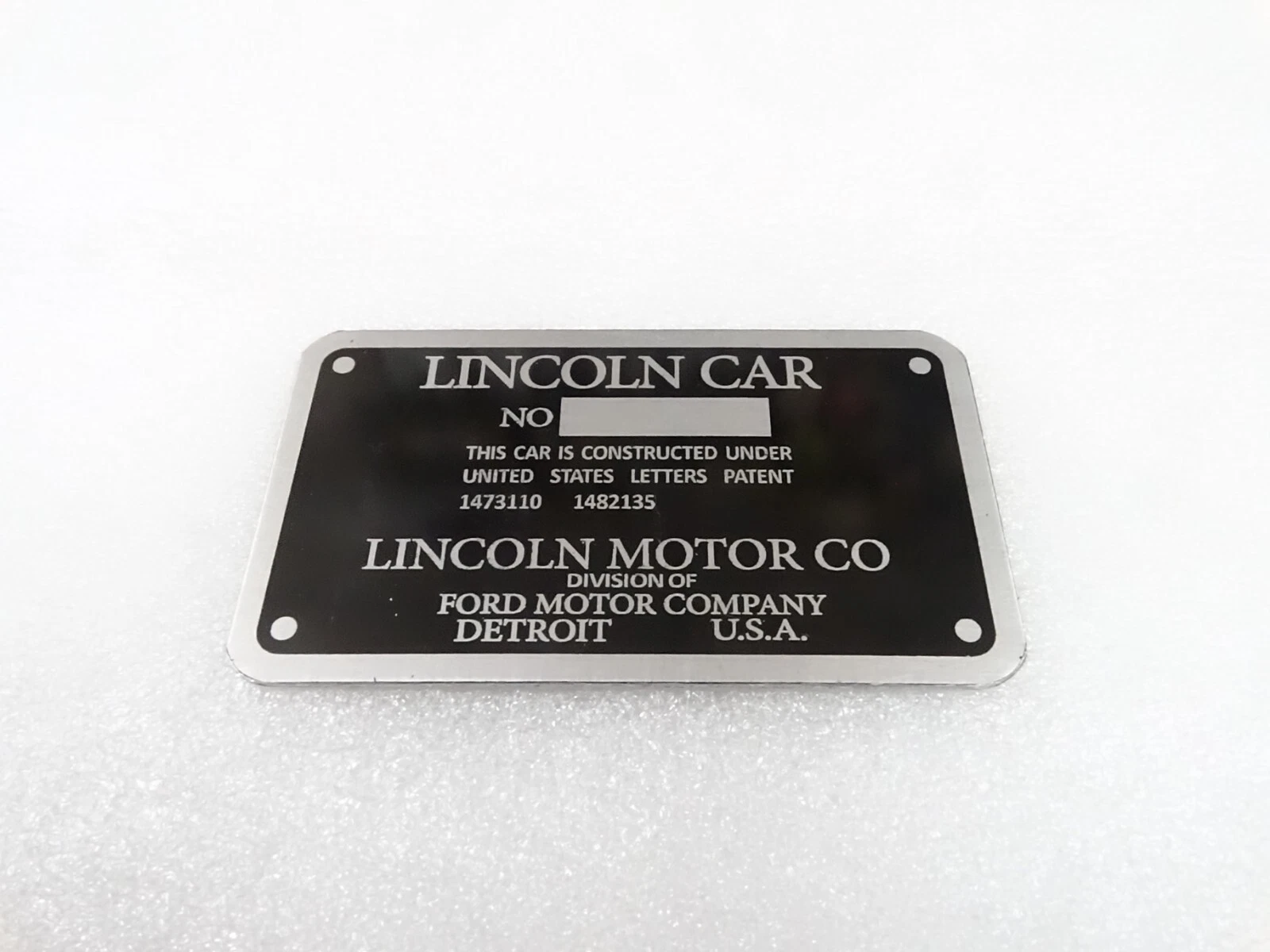 DATA PLATE FITS TO LINCOLN K SERIES COWL PLATE 1931 #V300-8