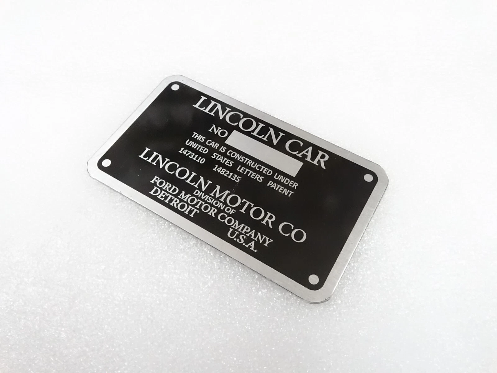 DATA PLATE FITS TO LINCOLN K SERIES COWL PLATE 1931 #V300-8
