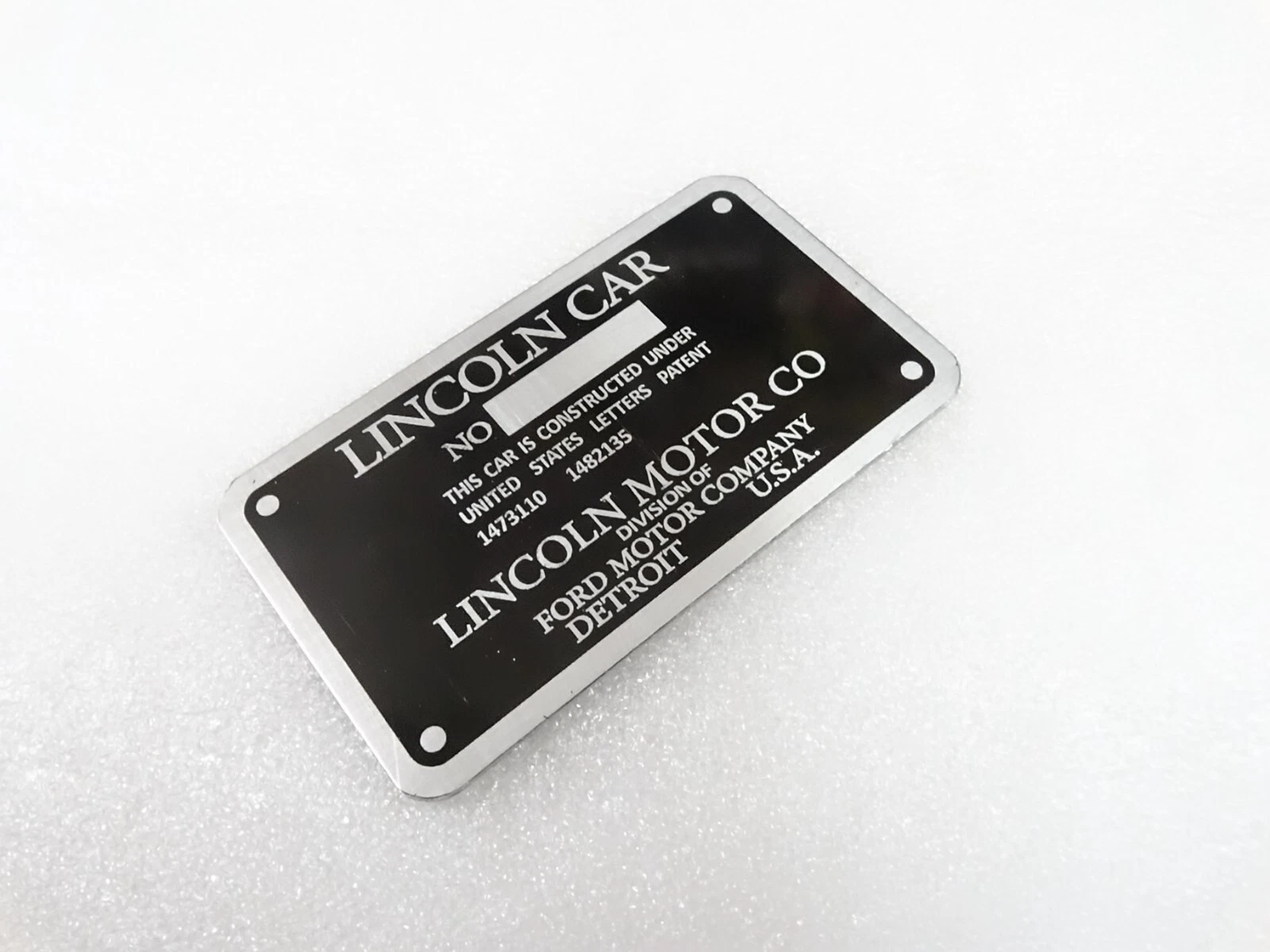DATA PLATE FITS TO LINCOLN K SERIES COWL PLATE 1931 #V300-8