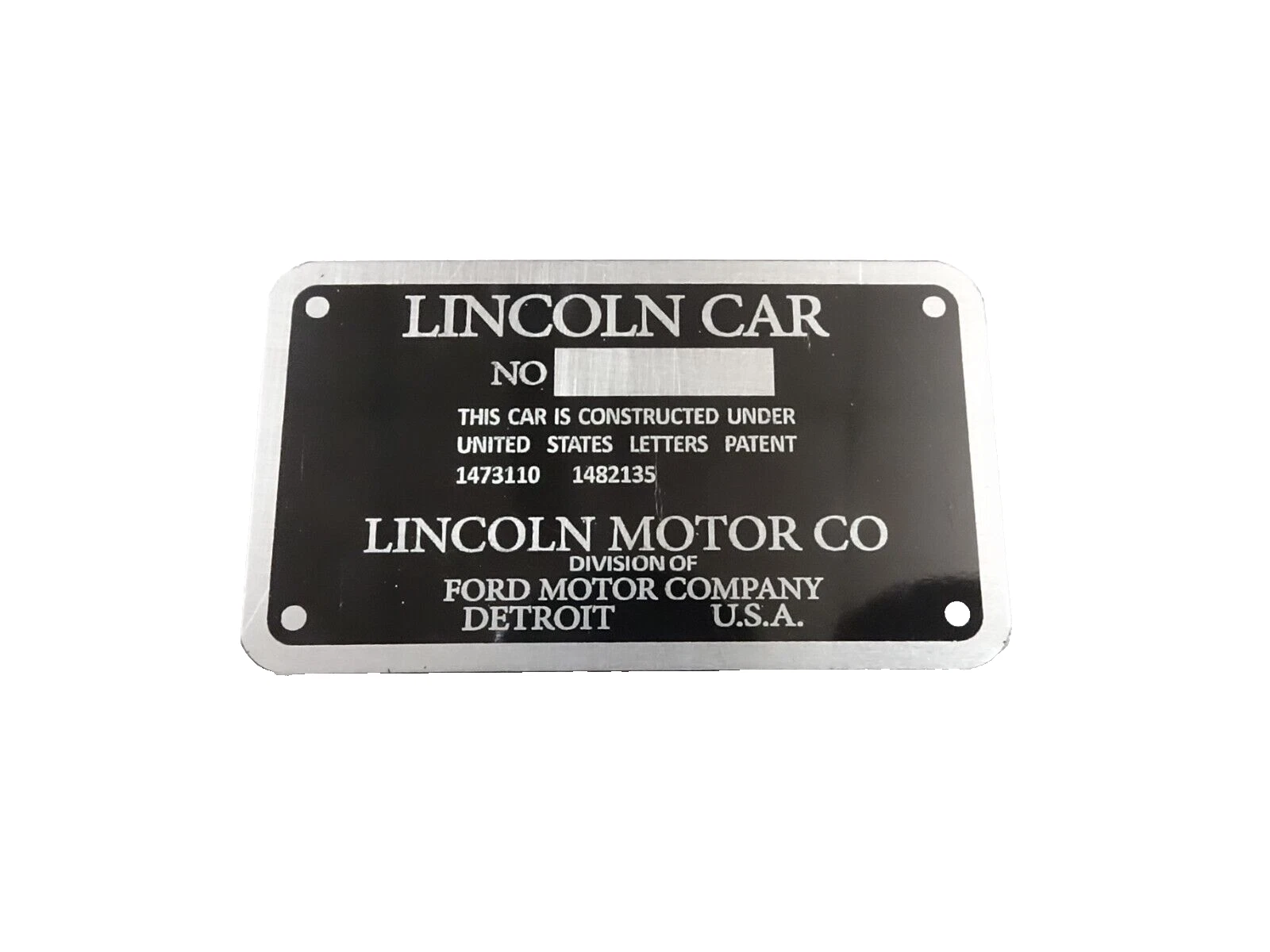 DATA PLATE FITS TO LINCOLN K SERIES COWL PLATE 1931 #V300-8