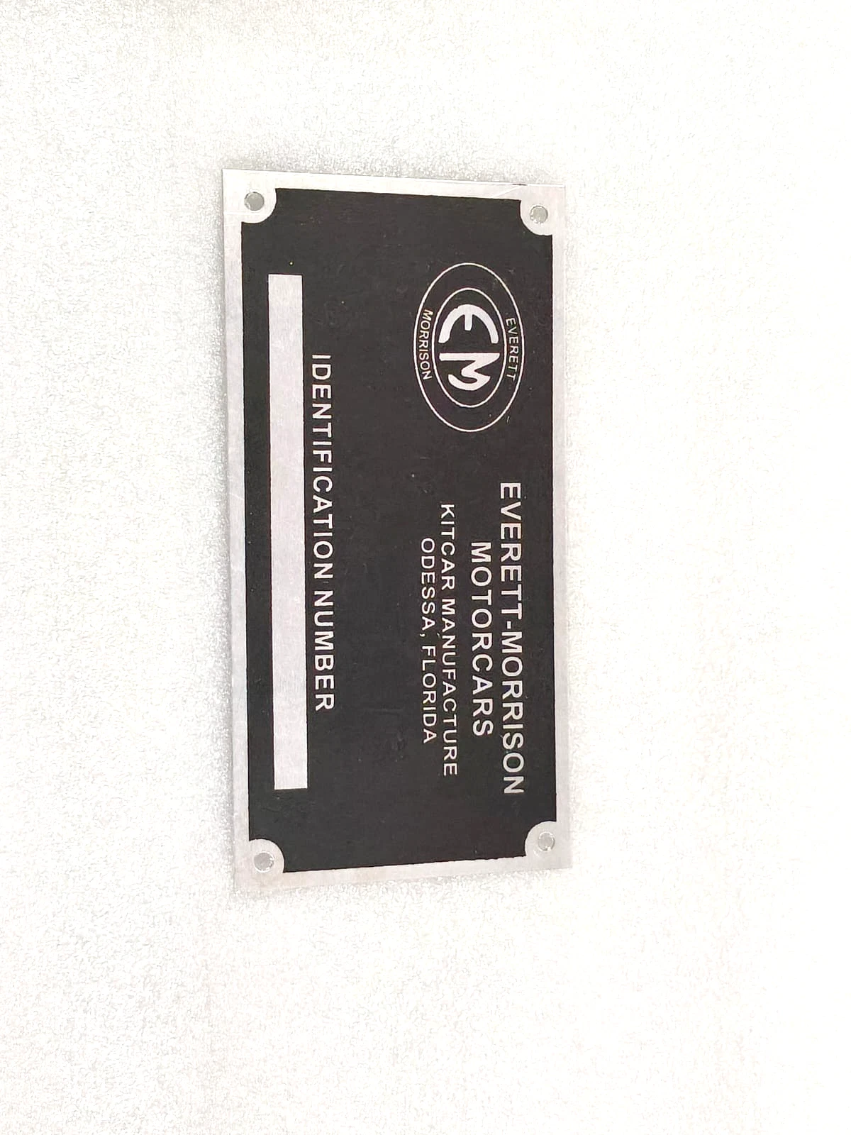 DATA PLATES FITS TO EVERETT MORRISON COBRA #V506-9