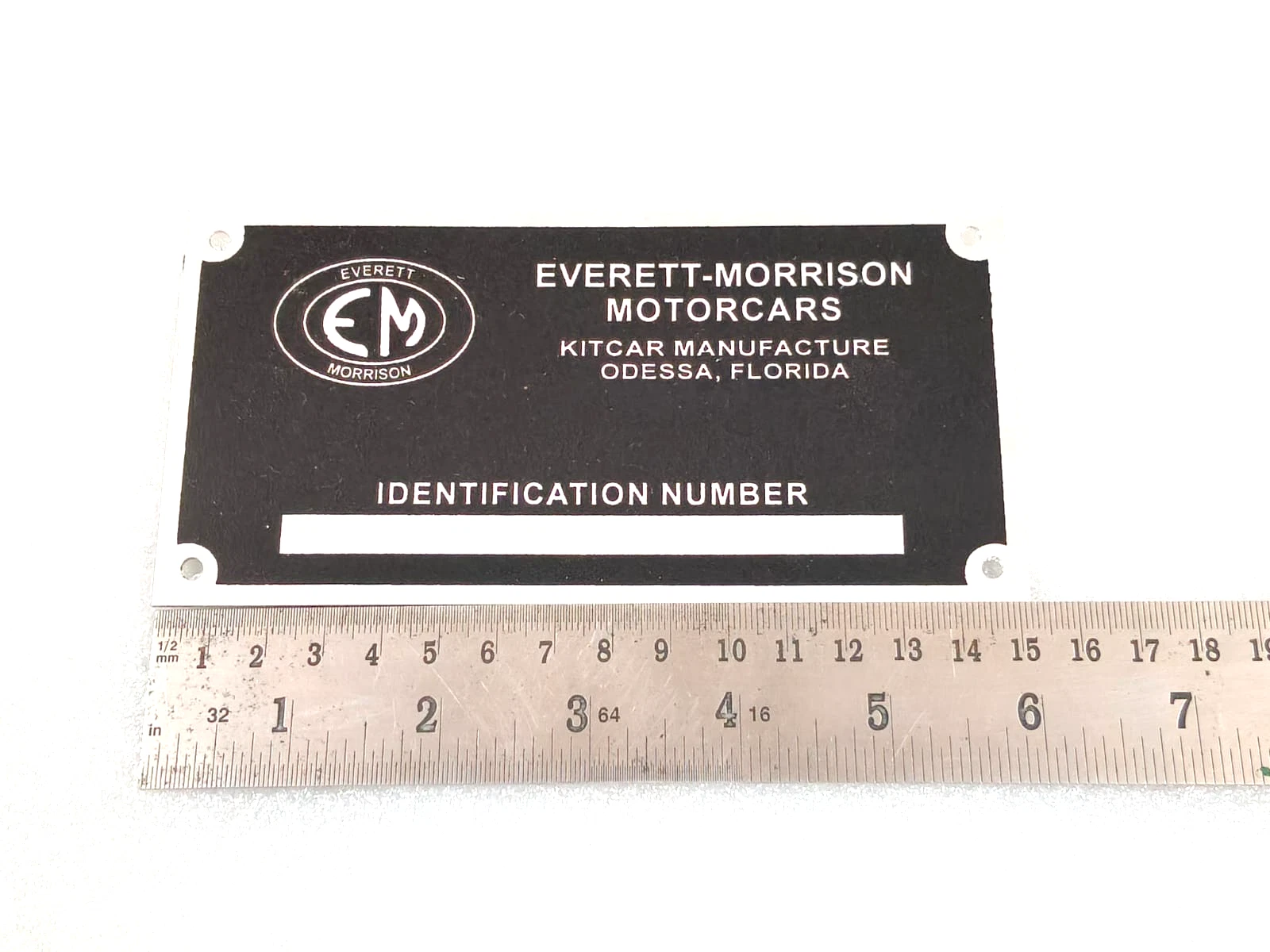 DATA PLATES FITS TO EVERETT MORRISON COBRA #V506-9
