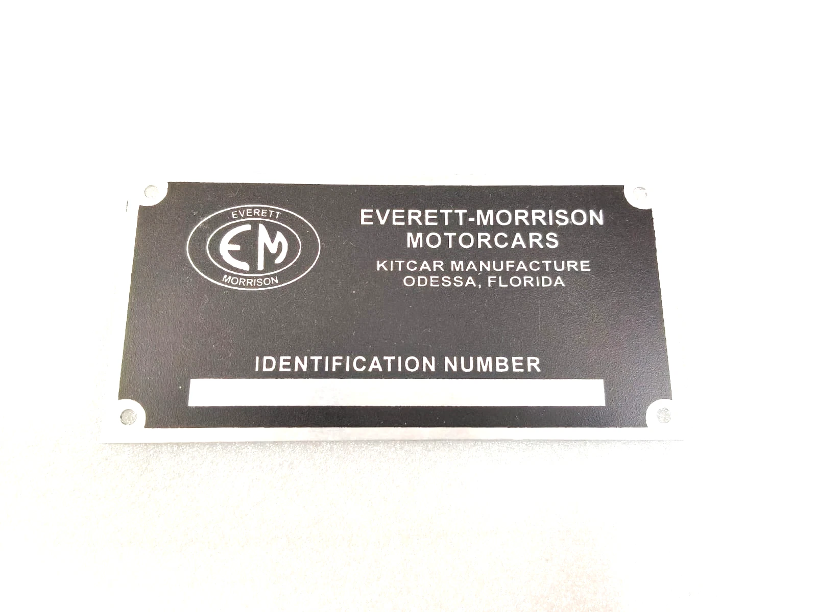 DATA PLATES FITS TO EVERETT MORRISON COBRA #V506-9