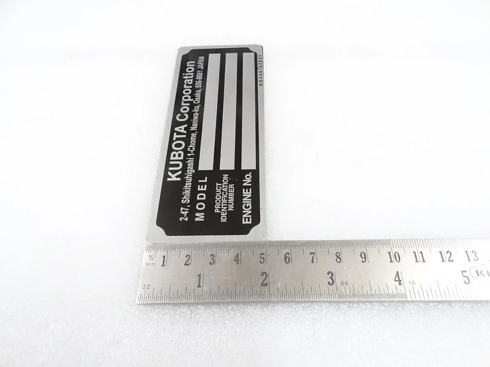 DATA PLATE FITS TO VINTAGE KUBOTA U17-3 EXCAVATOR #V330-8