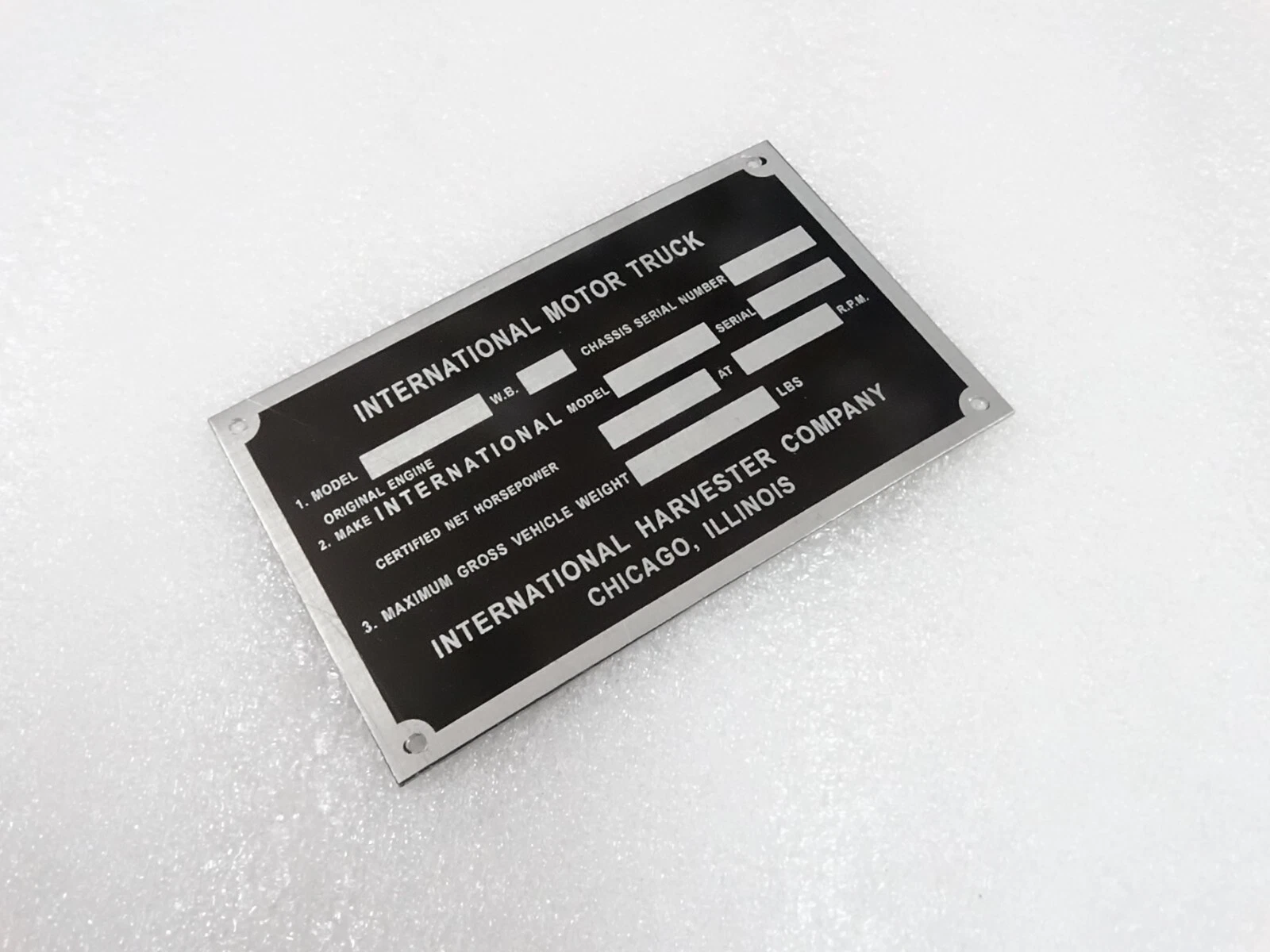 DATA PLATE FITS TO HARVESTER INTERNATIONAL COMPANY 1950-54 #V220-7