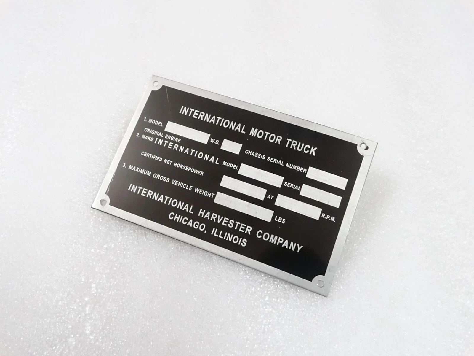 DATA PLATE FITS TO HARVESTER INTERNATIONAL COMPANY 1950-54 #V220-7