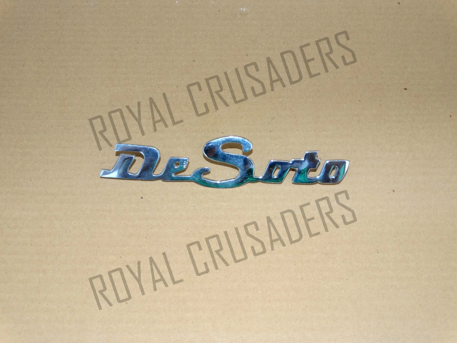 NEW VINTAGE DESOTO CHROMED BADGE (SMALL)