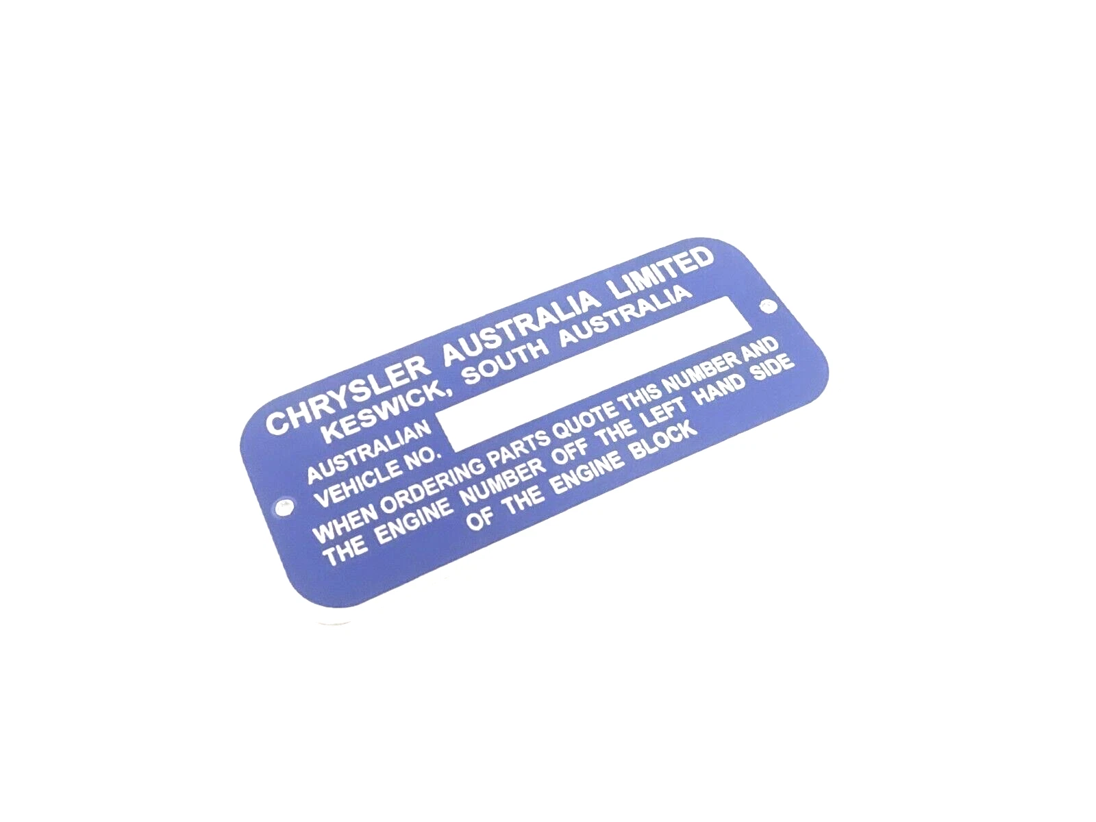 DATA PLATE FITS TO VINTAGE CHRYSLER AUSTRALIA #V340-8