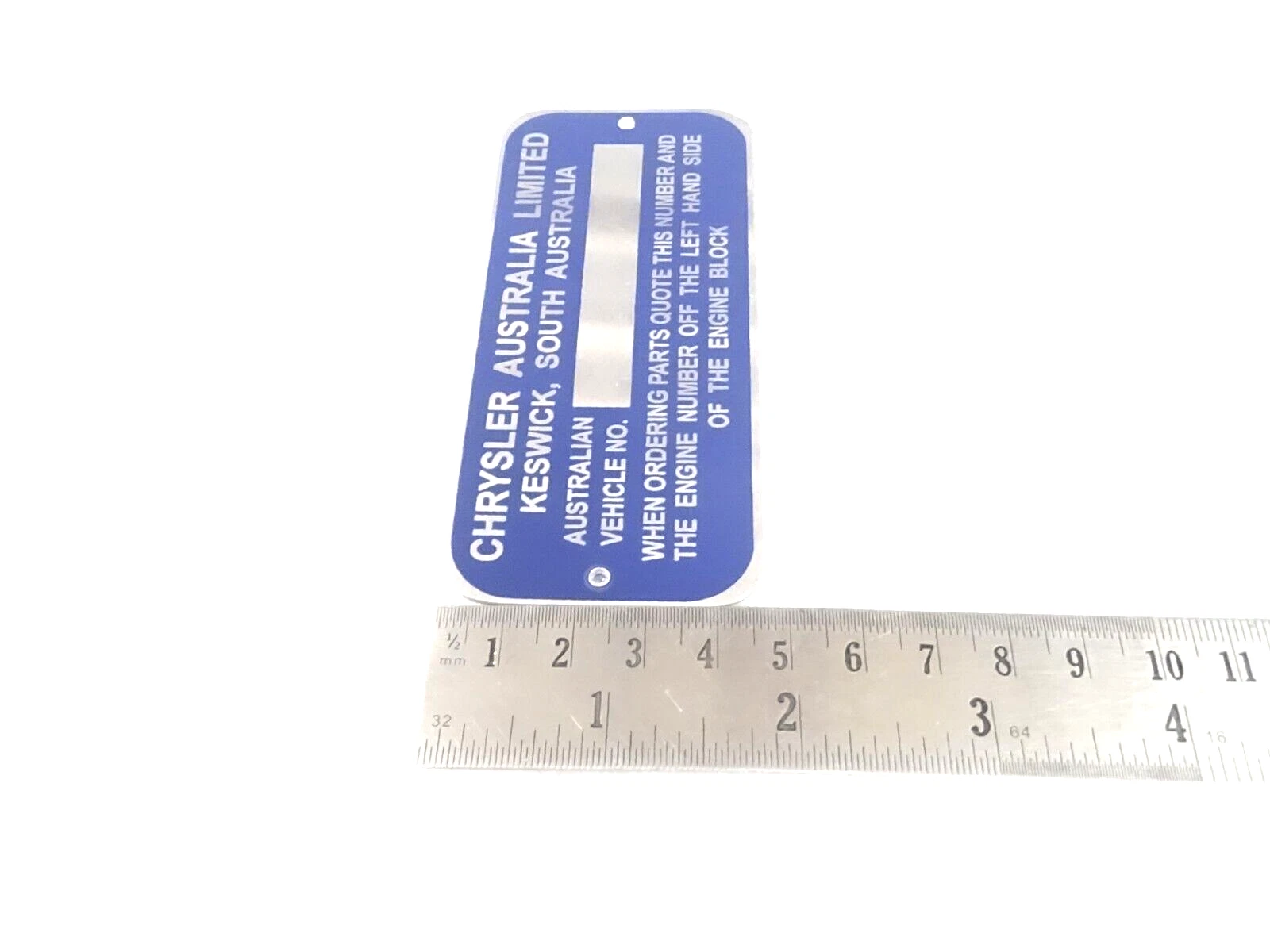 DATA PLATE FITS TO VINTAGE CHRYSLER AUSTRALIA #V340-8