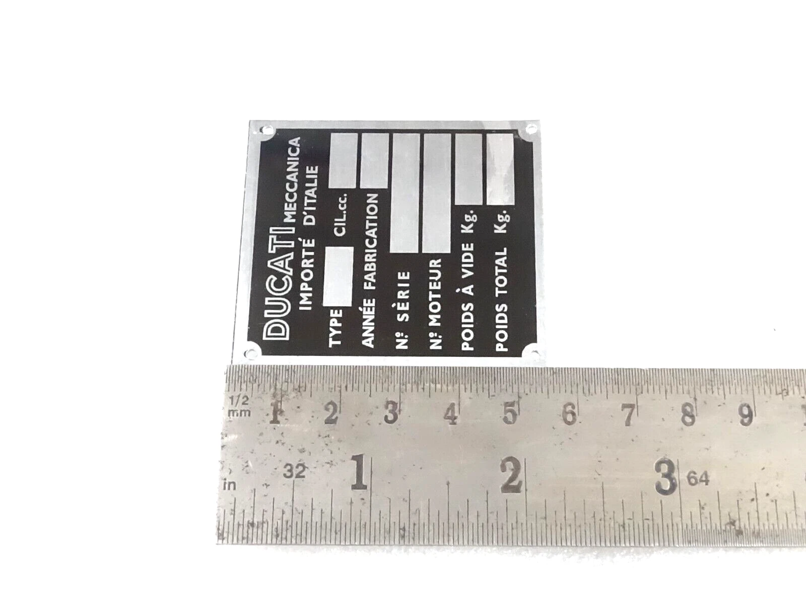 DATA PLATE (FRAME )FOR VINTAGE DUCATI 125 REGOLARITA #V366-8