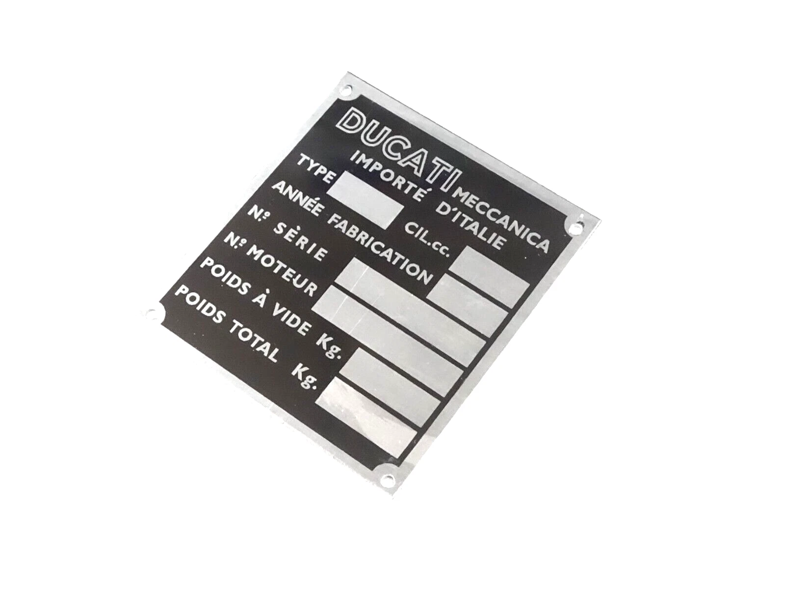 DATA PLATE (FRAME )FOR VINTAGE DUCATI 125 REGOLARITA #V366-8