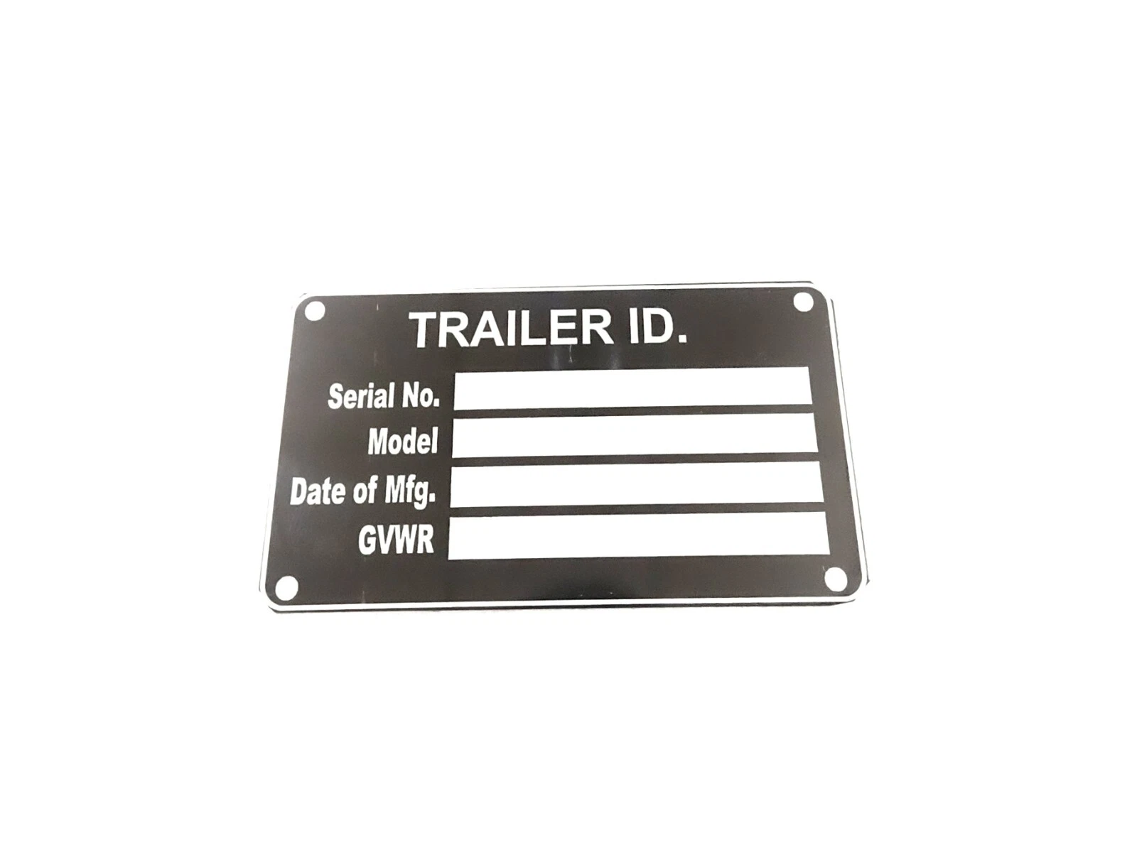 DATA PLATE FITS TO TRAILER GVWR MEDICAL BLANK PLATE #V428-8