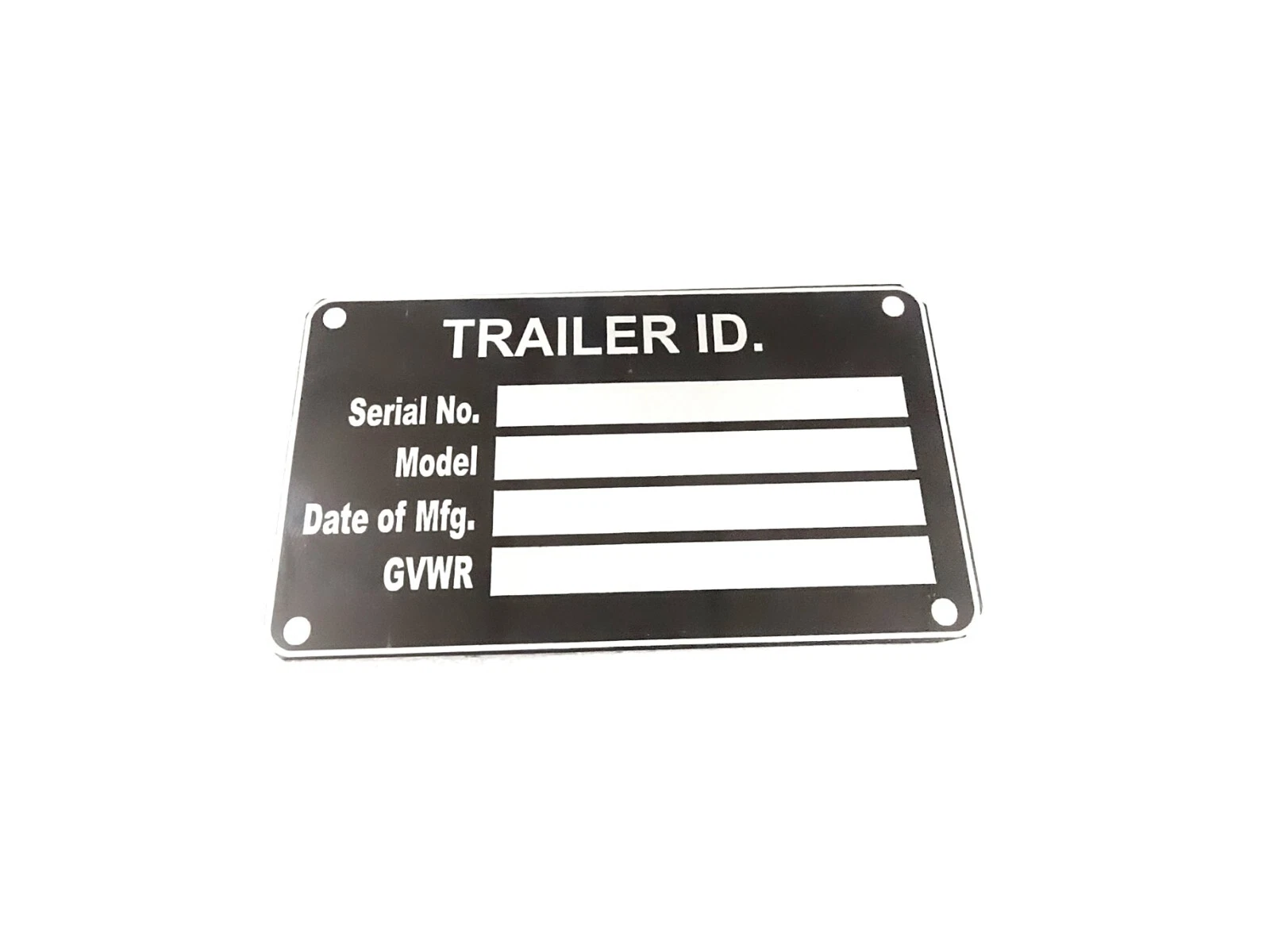 DATA PLATE FITS TO TRAILER GVWR MEDICAL BLANK PLATE #V428-8