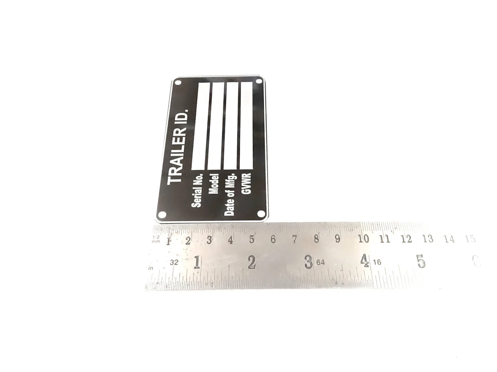 DATA PLATE FITS TO TRAILER GVWR MEDICAL BLANK PLATE #V428-8