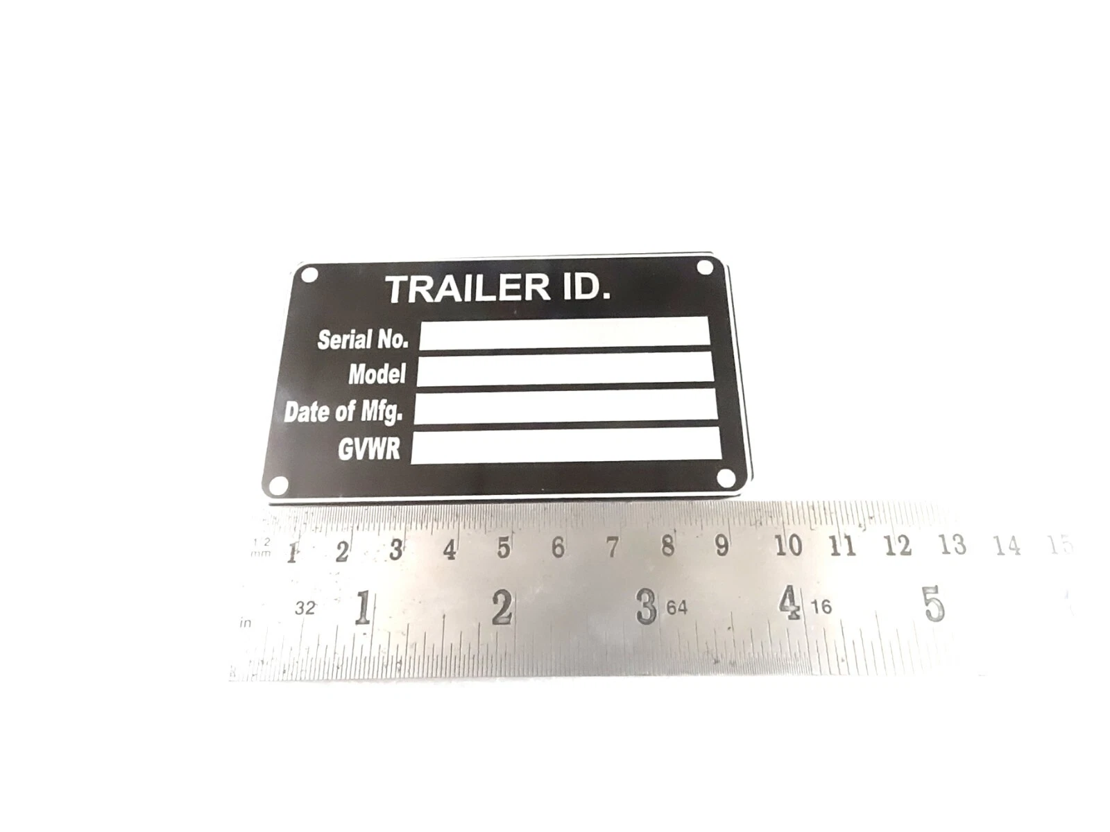 DATA PLATE FITS TO TRAILER GVWR MEDICAL BLANK PLATE #V428-8