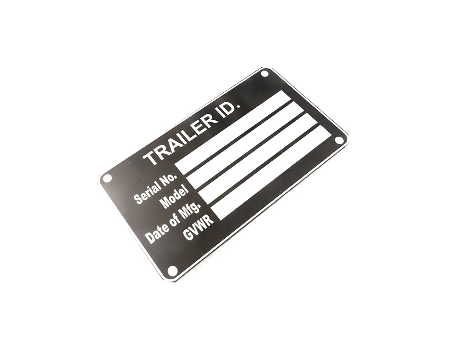 DATA PLATE FITS TO TRAILER GVWR MEDICAL BLANK PLATE #V428-8