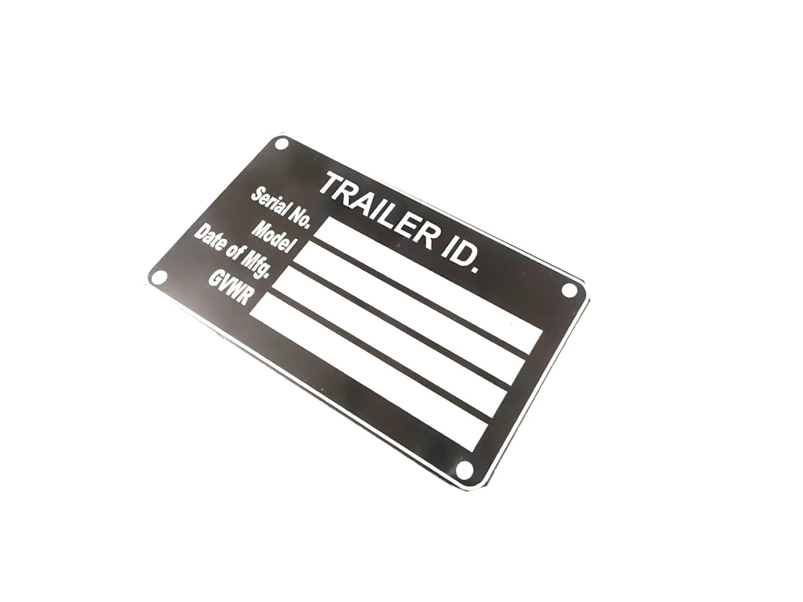 DATA PLATE FITS TO TRAILER GVWR MEDICAL BLANK PLATE #V428-8