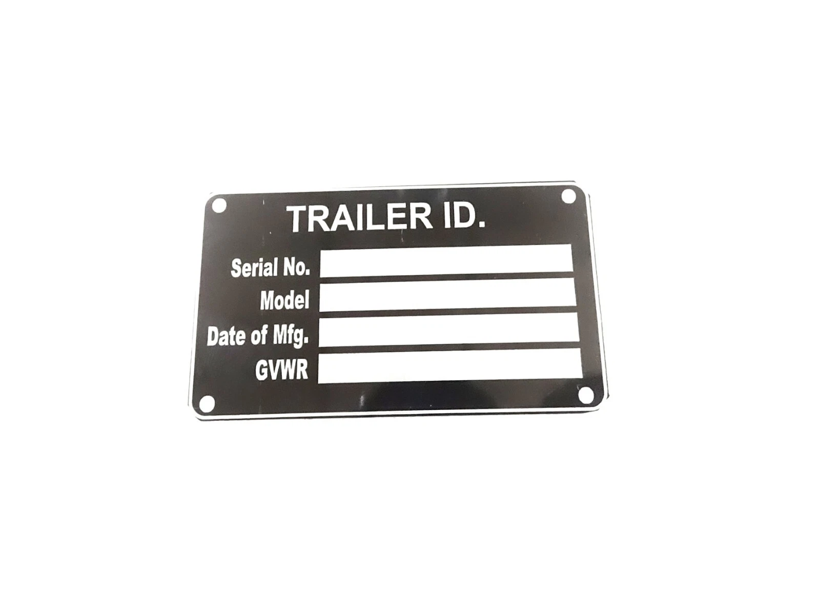 DATA PLATE FITS TO TRAILER GVWR MEDICAL BLANK PLATE #V428-8