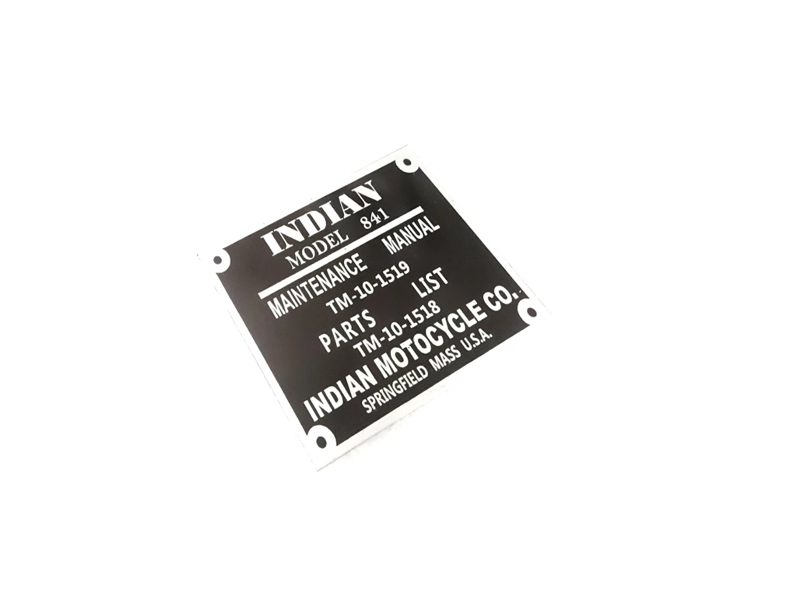 DATA PLATE FITS CLASSIC VINTAGE INDIAN MODEL 841 WW2 WWll #V430-8