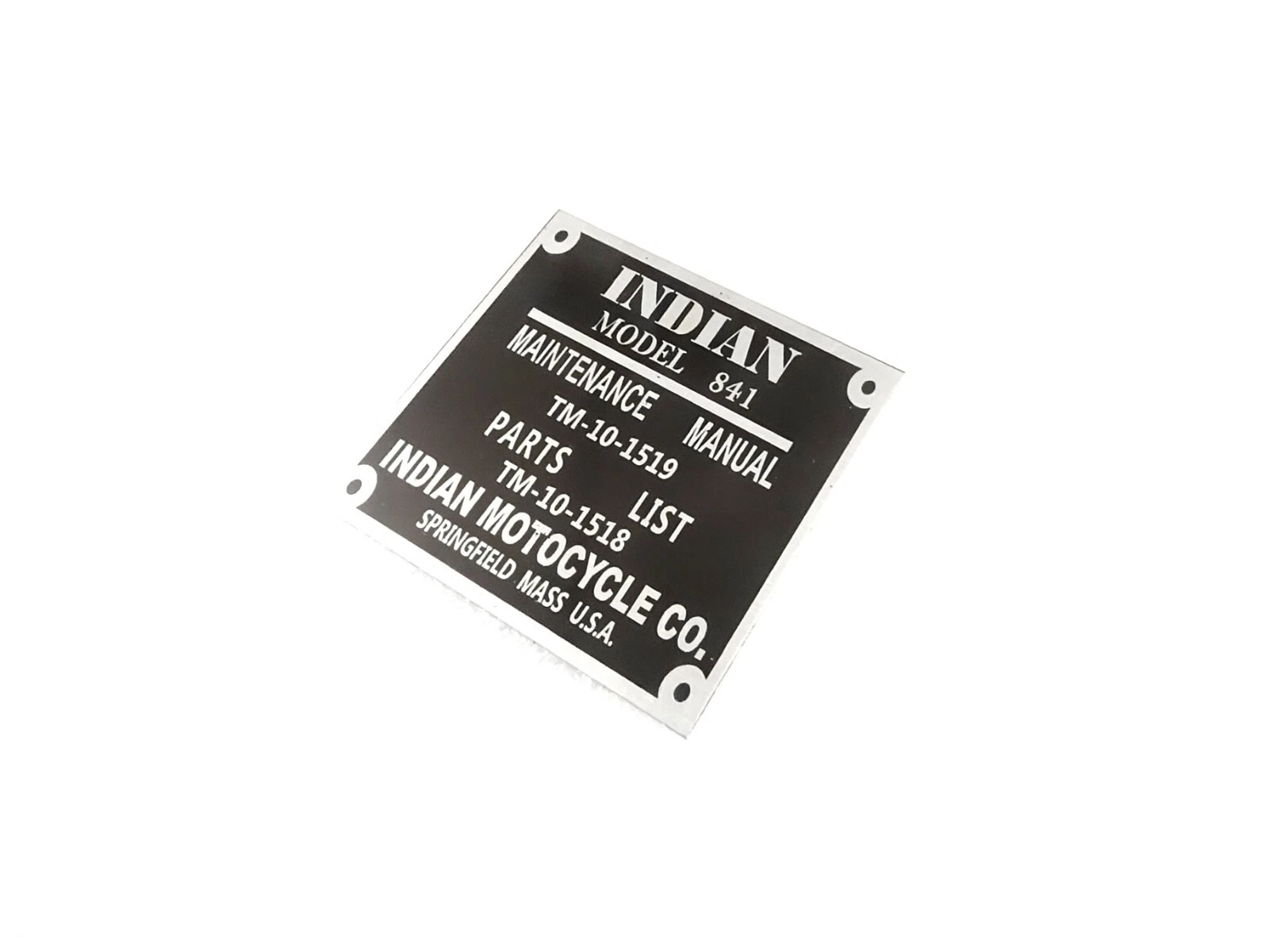 DATA PLATE FITS CLASSIC VINTAGE INDIAN MODEL 841 WW2 WWll #V430-8