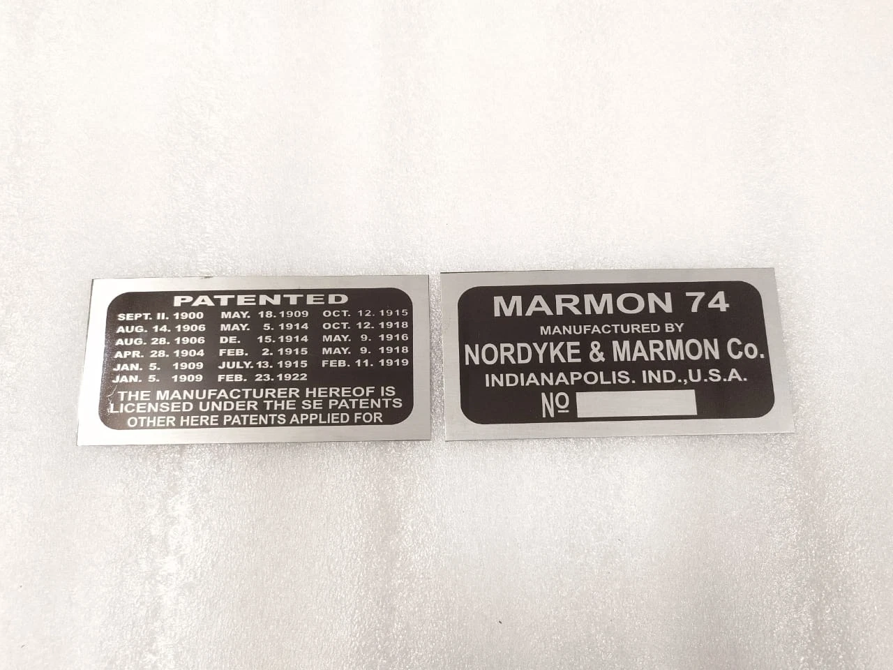 DATA PLATE SET FITS TO VINTAGE CLASSIC MARMON 1926 # V457-8