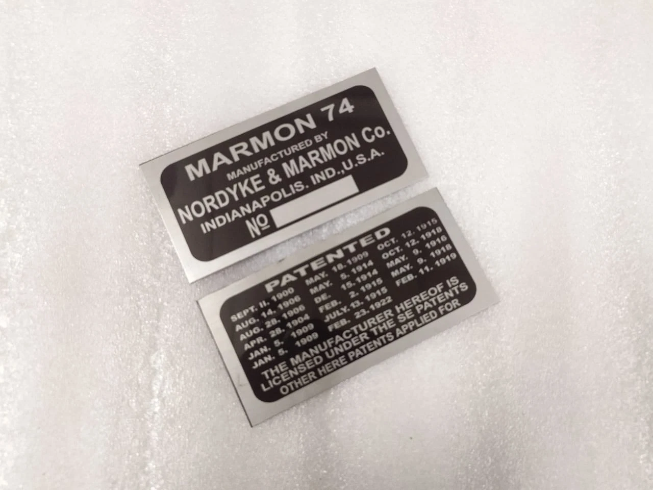 DATA PLATE SET FITS TO VINTAGE CLASSIC MARMON 1926 # V457-8