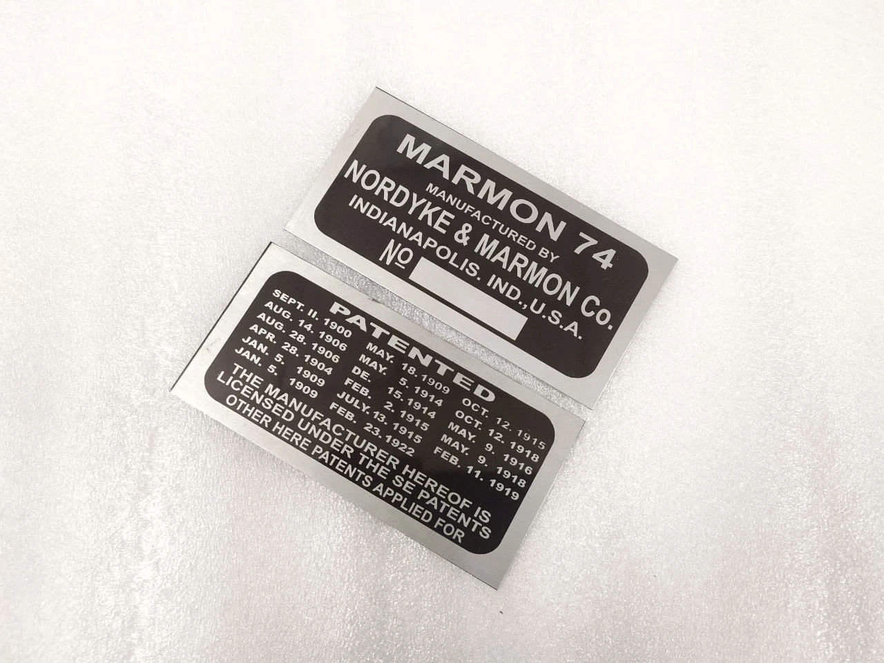 DATA PLATE SET FITS TO VINTAGE CLASSIC MARMON 1926 # V457-8