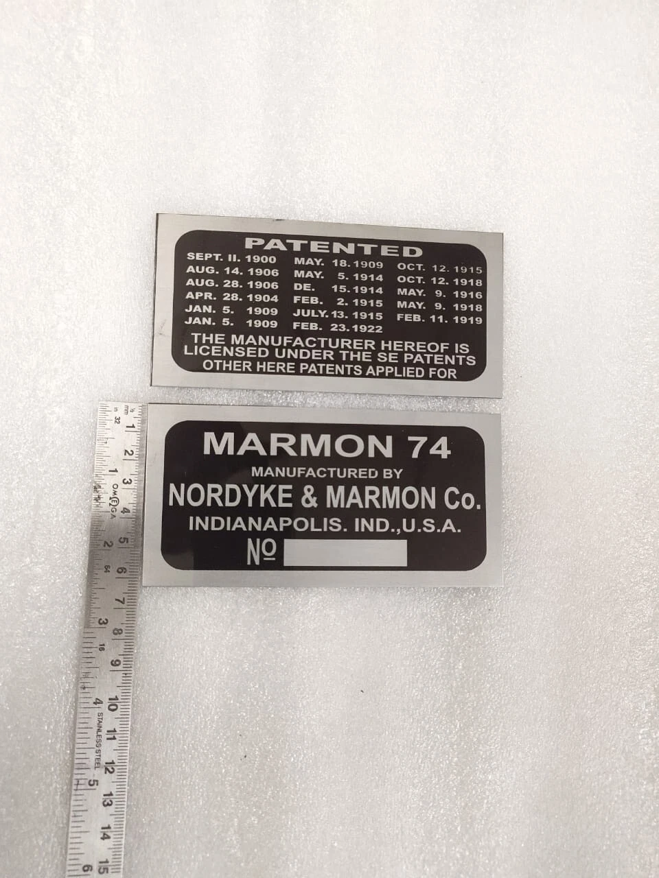DATA PLATE SET FITS TO VINTAGE CLASSIC MARMON 1926 # V457-8