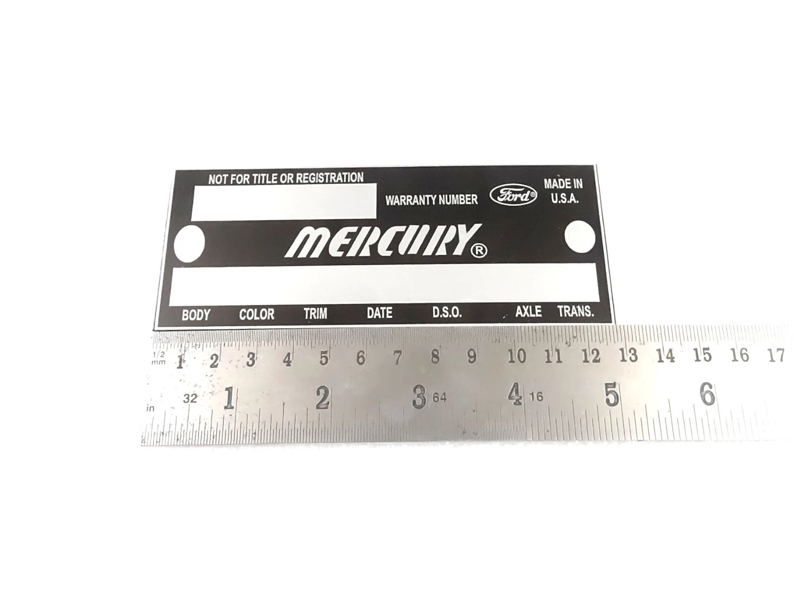 DATA PLATE FITS TO VINTAGE MERCURY COUGAR WARRANTY PLATE 1967-69 #V423-8