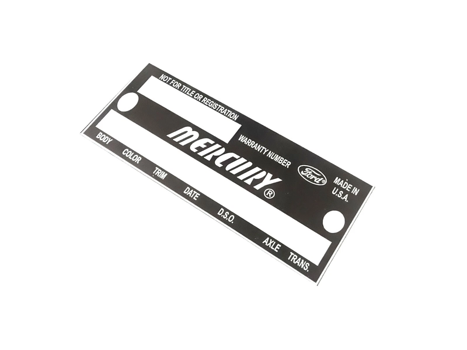 DATA PLATE FITS TO VINTAGE MERCURY COUGAR WARRANTY PLATE 1967-69 #V423-8