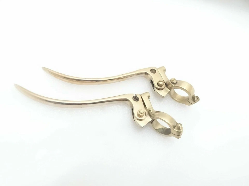 Universal Vintage Motorcycle Brass Brake & Clutch Lever Set 1" BSA, ETC