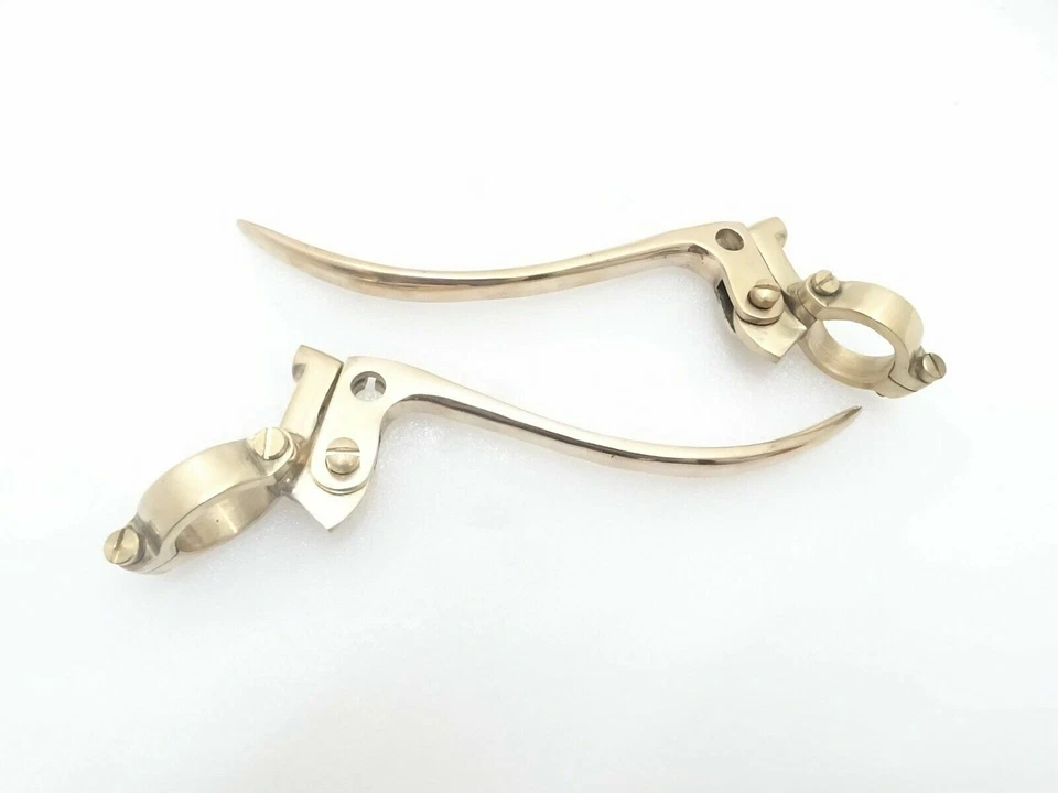 Universal Vintage Motorcycle Brass Brake & Clutch Lever Set 1" BSA, ETC
