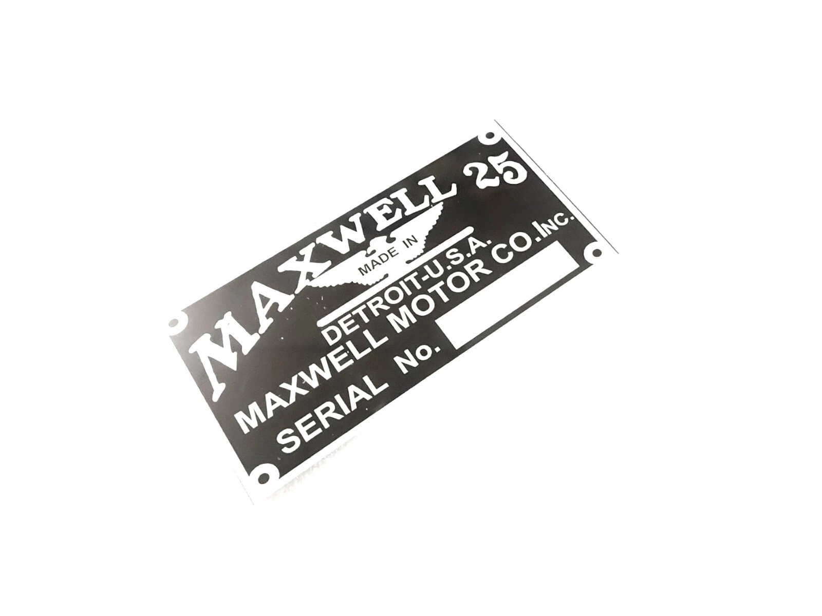DATA PLATE FITS TO MAXWELL MOTORS ONE 1917-19 #V440-8