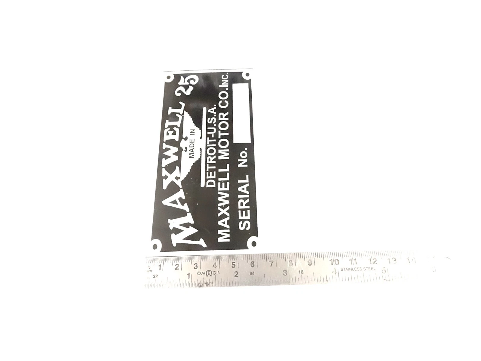DATA PLATE FITS TO MAXWELL MOTORS ONE 1917-19 #V440-8