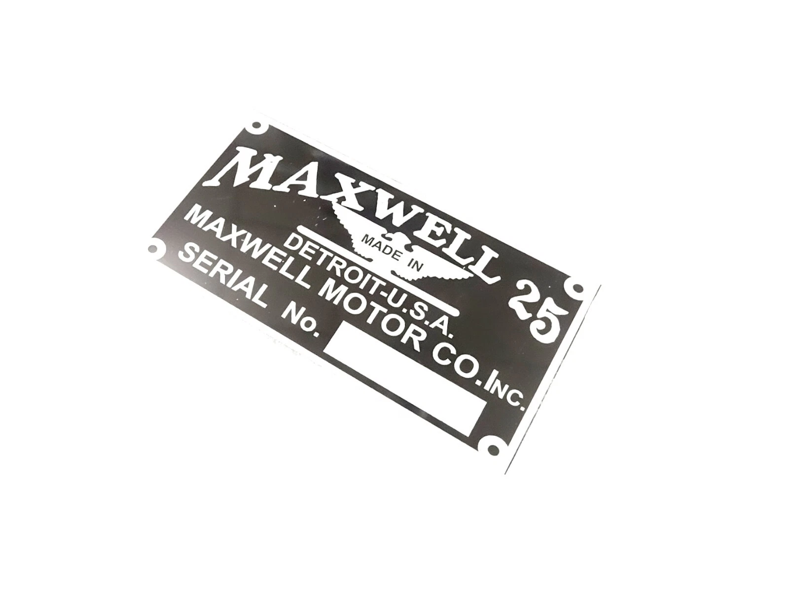 DATA PLATE FITS TO MAXWELL MOTORS ONE 1917-19 #V440-8