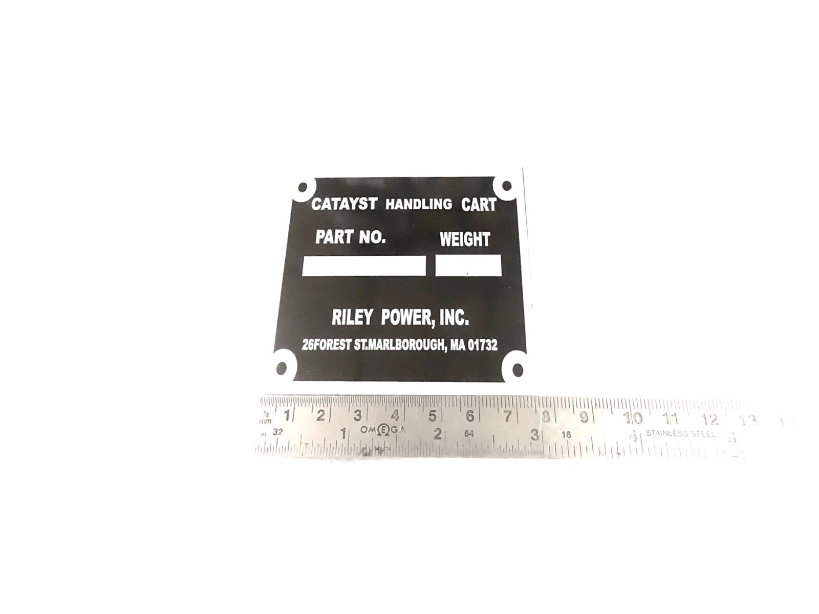 DATA PLATE FITS TO TRACTOR MACHINE CUSTOM WORK RILEY POWER #V435-8