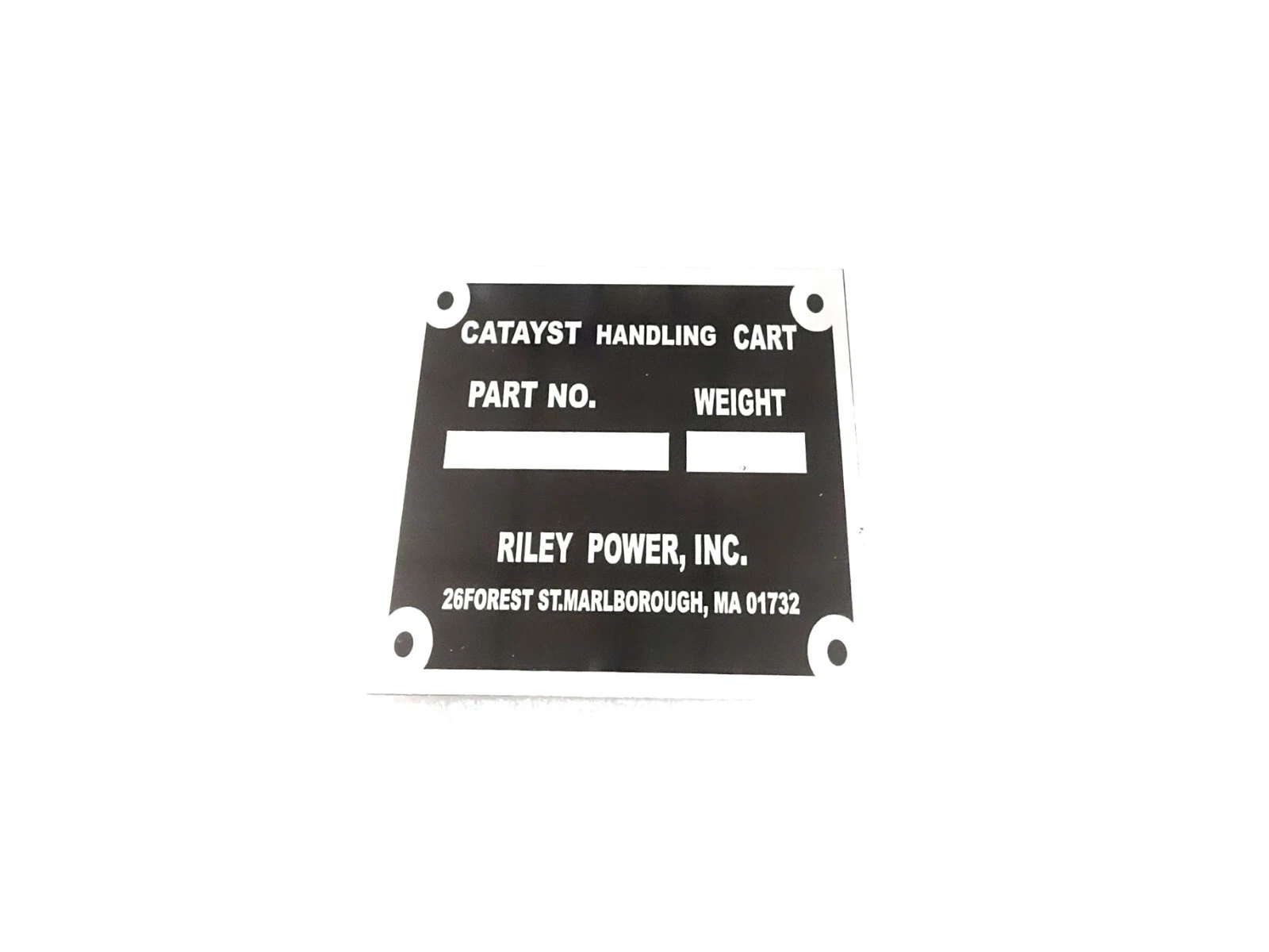 DATA PLATE FITS TO TRACTOR MACHINE CUSTOM WORK RILEY POWER #V435-8