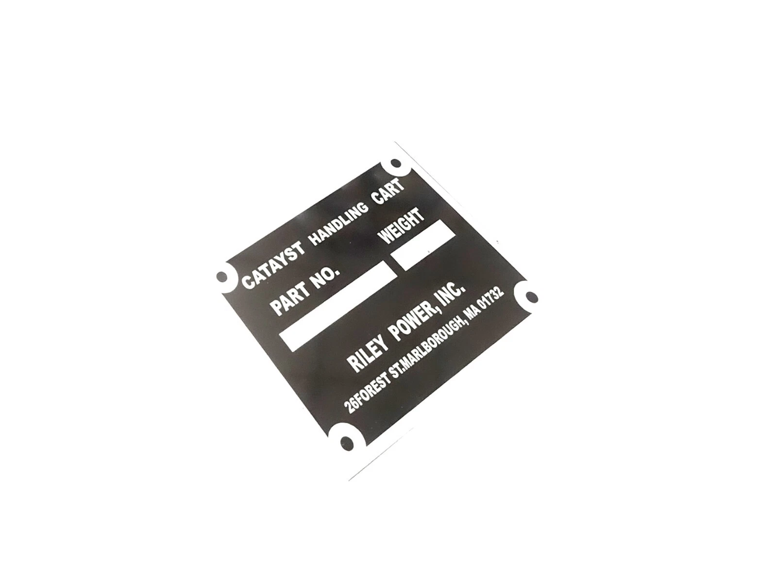 DATA PLATE FITS TO TRACTOR MACHINE CUSTOM WORK RILEY POWER #V435-8