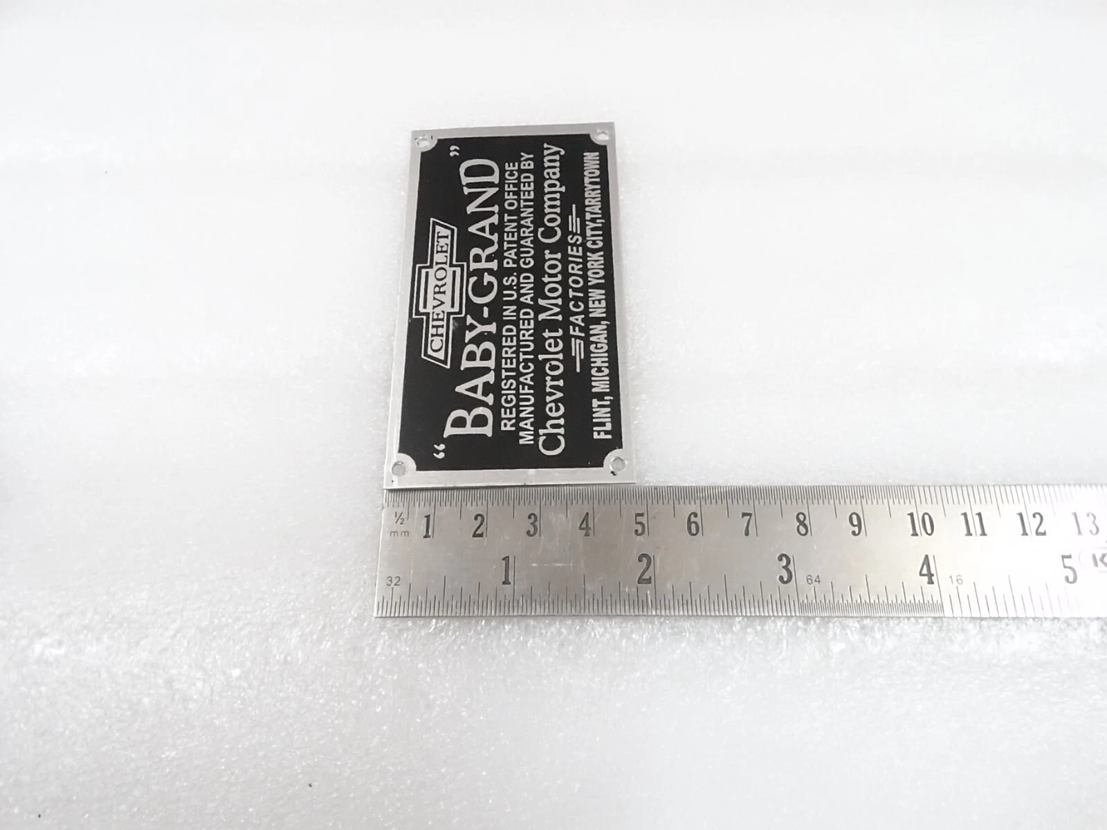2 X DATA PLATE FOR VINTAGE CHEVROLET BABY GRAND #25B30