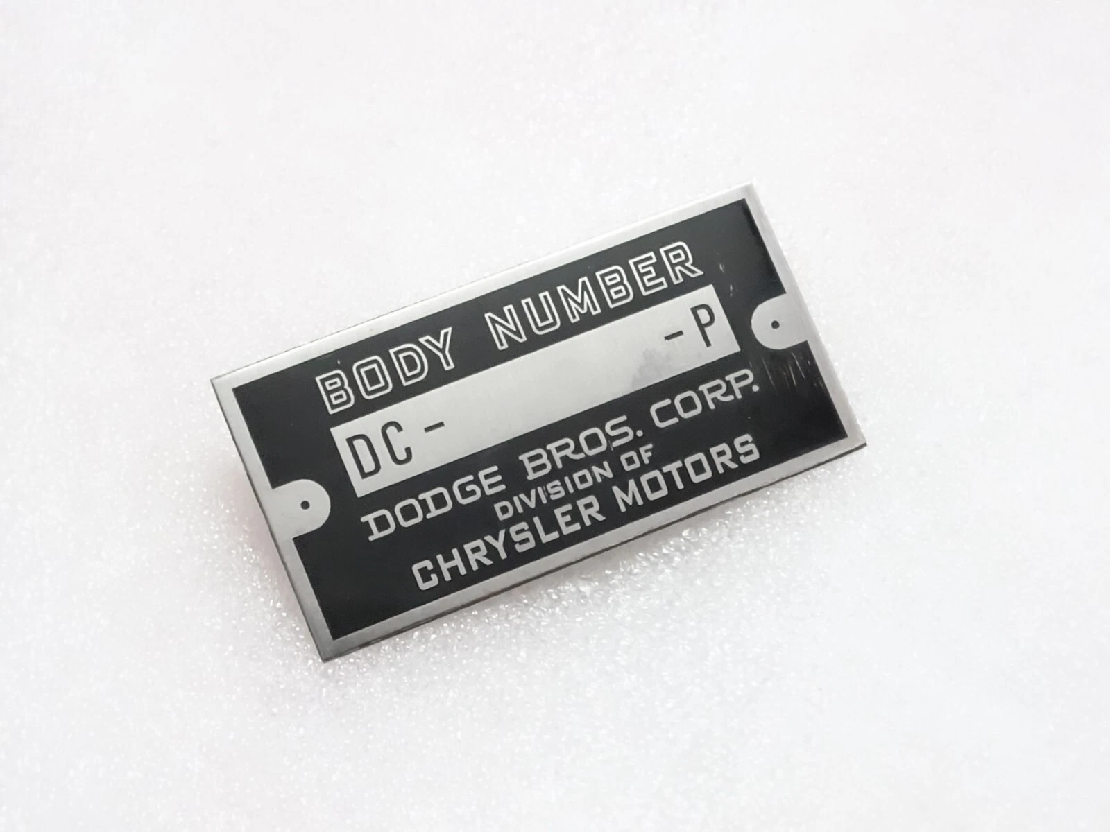Dodge Brothers Chrysler Motors Data Plate #21A23