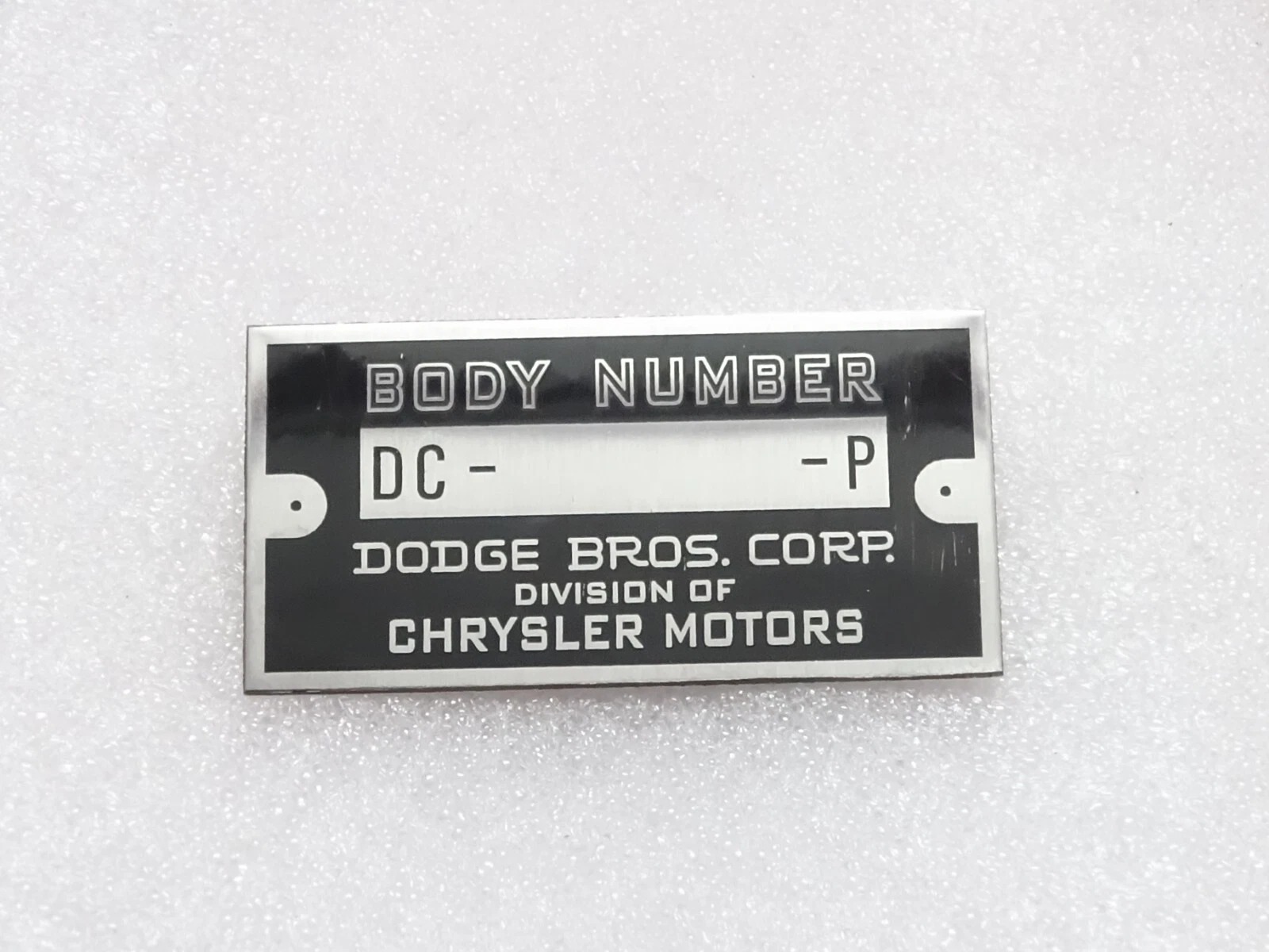Dodge Brothers Chrysler Motors Data Plate #21A23