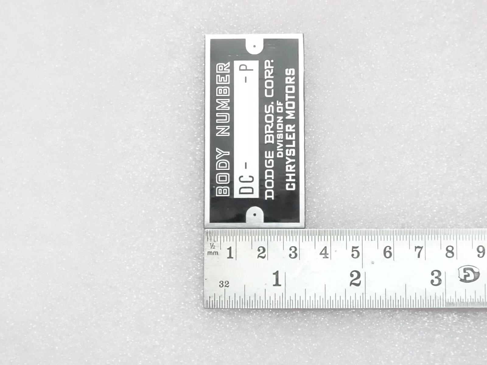 Dodge Brothers Chrysler Motors Data Plate #21A23